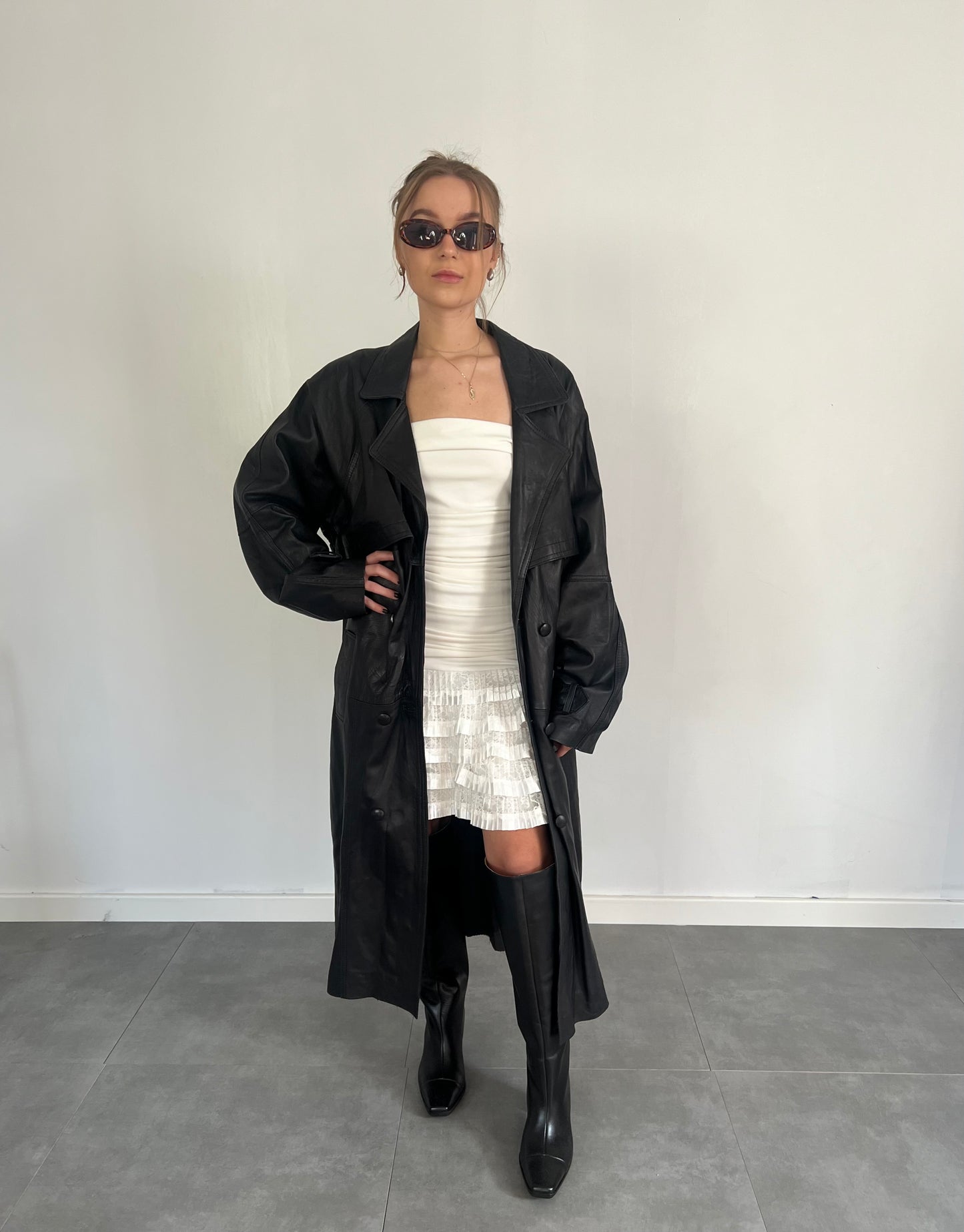 Natural leather coat