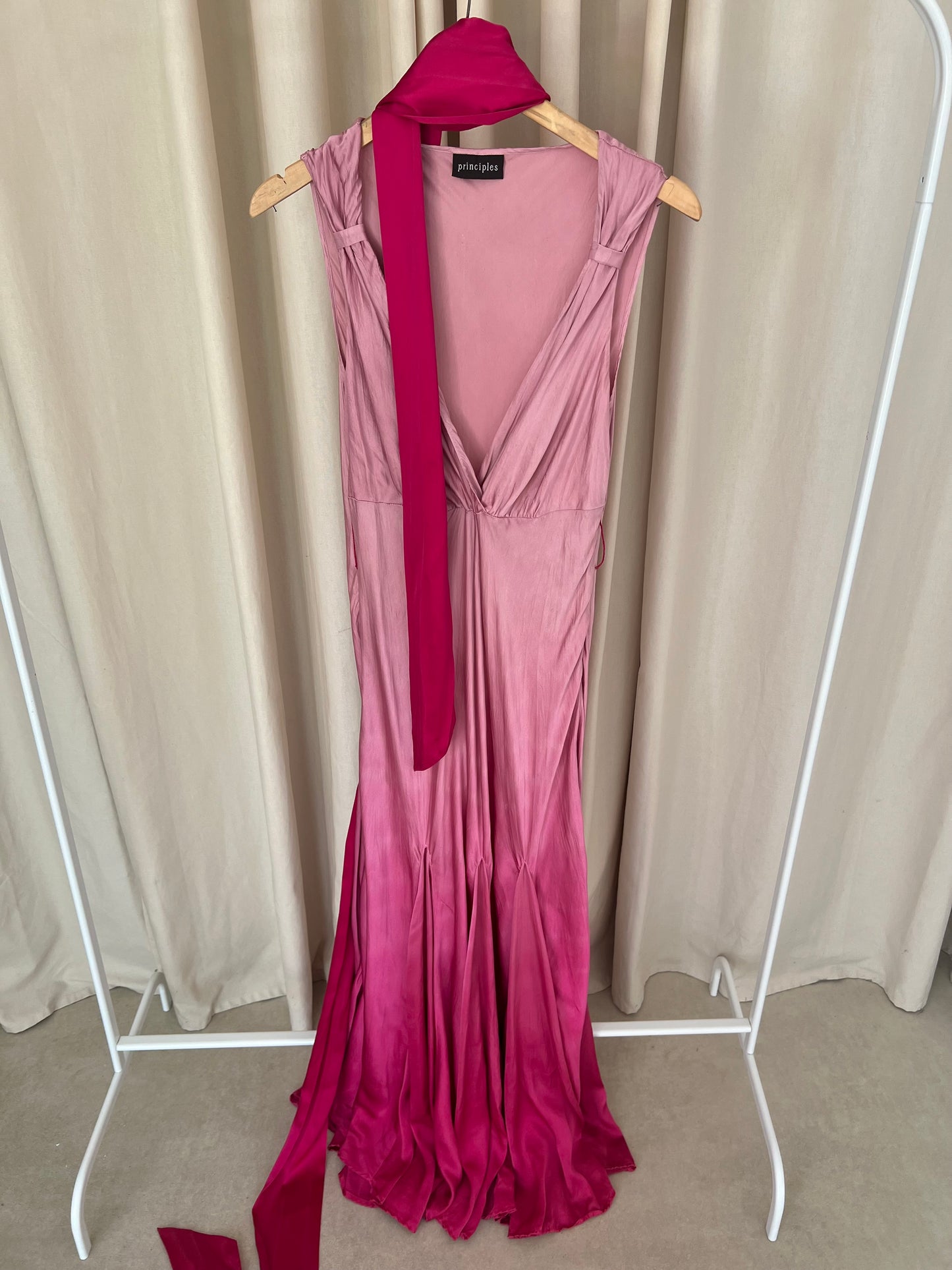 Silk dress with a belt