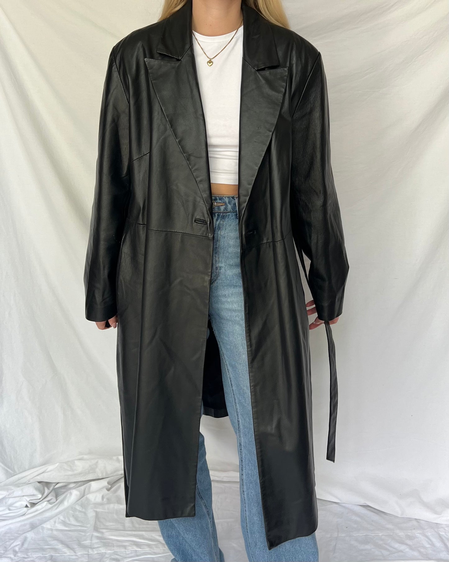 Black leather coat