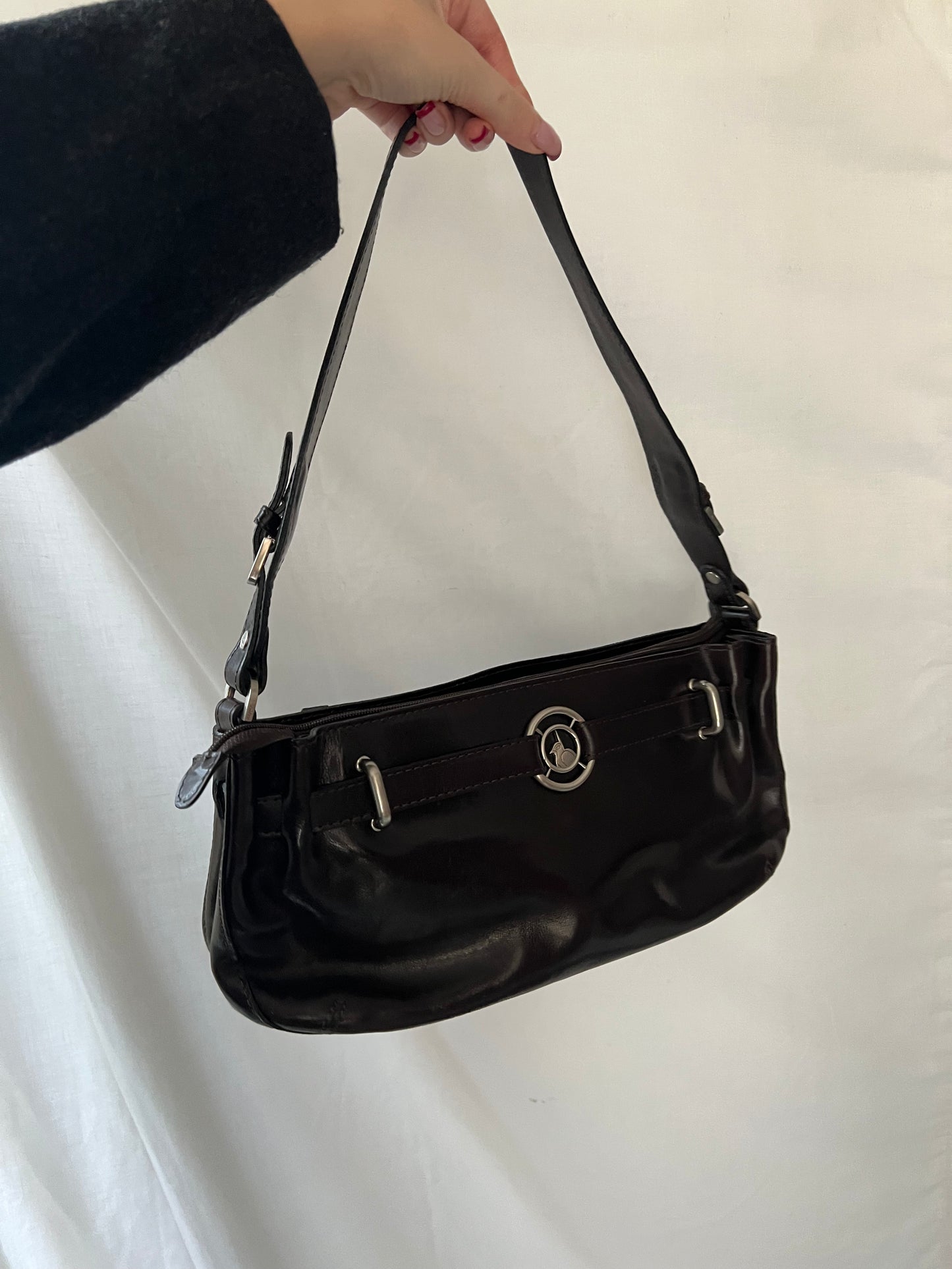 Brown bag made of genuine leather
