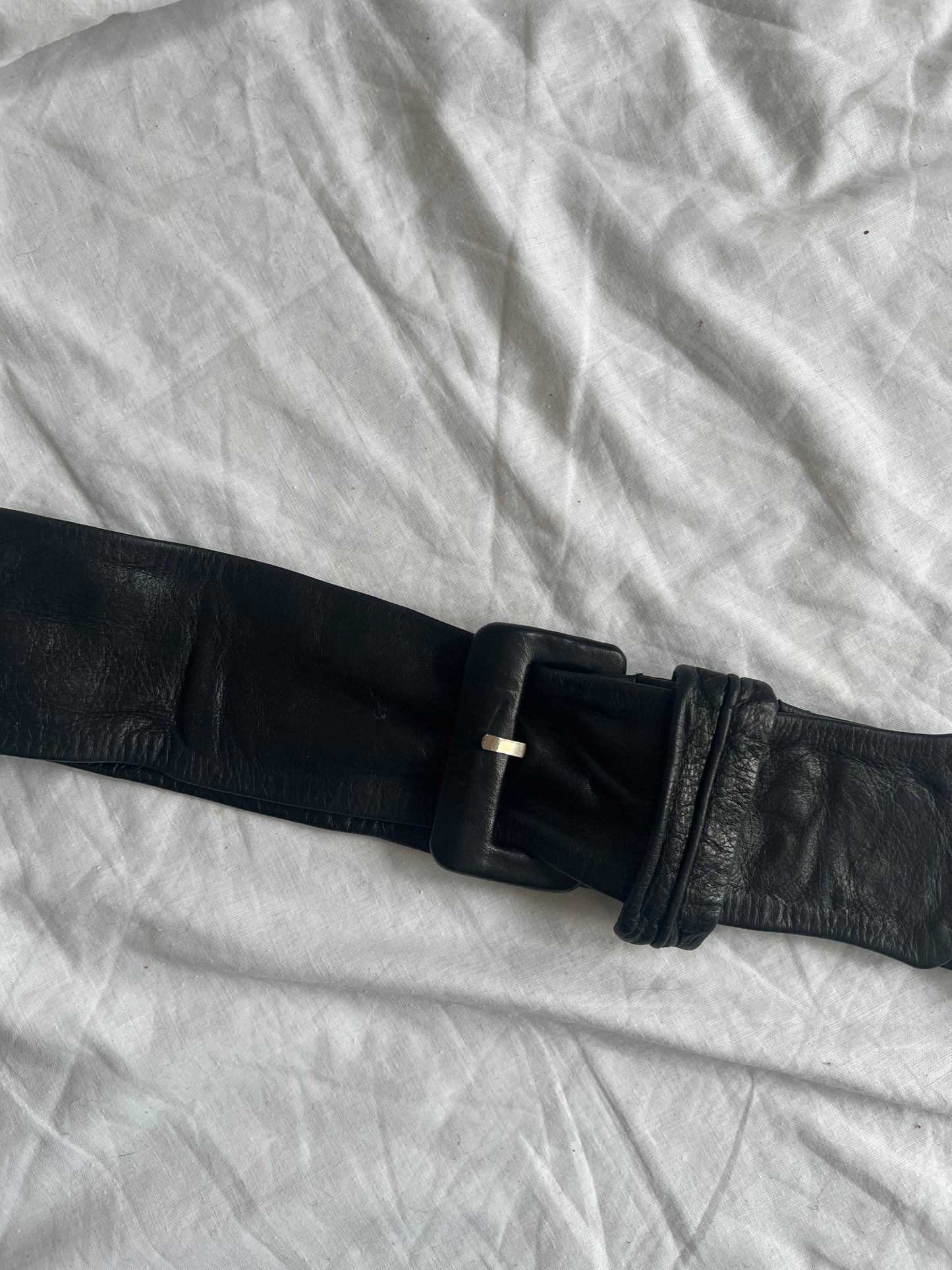 Black genuine leather strap