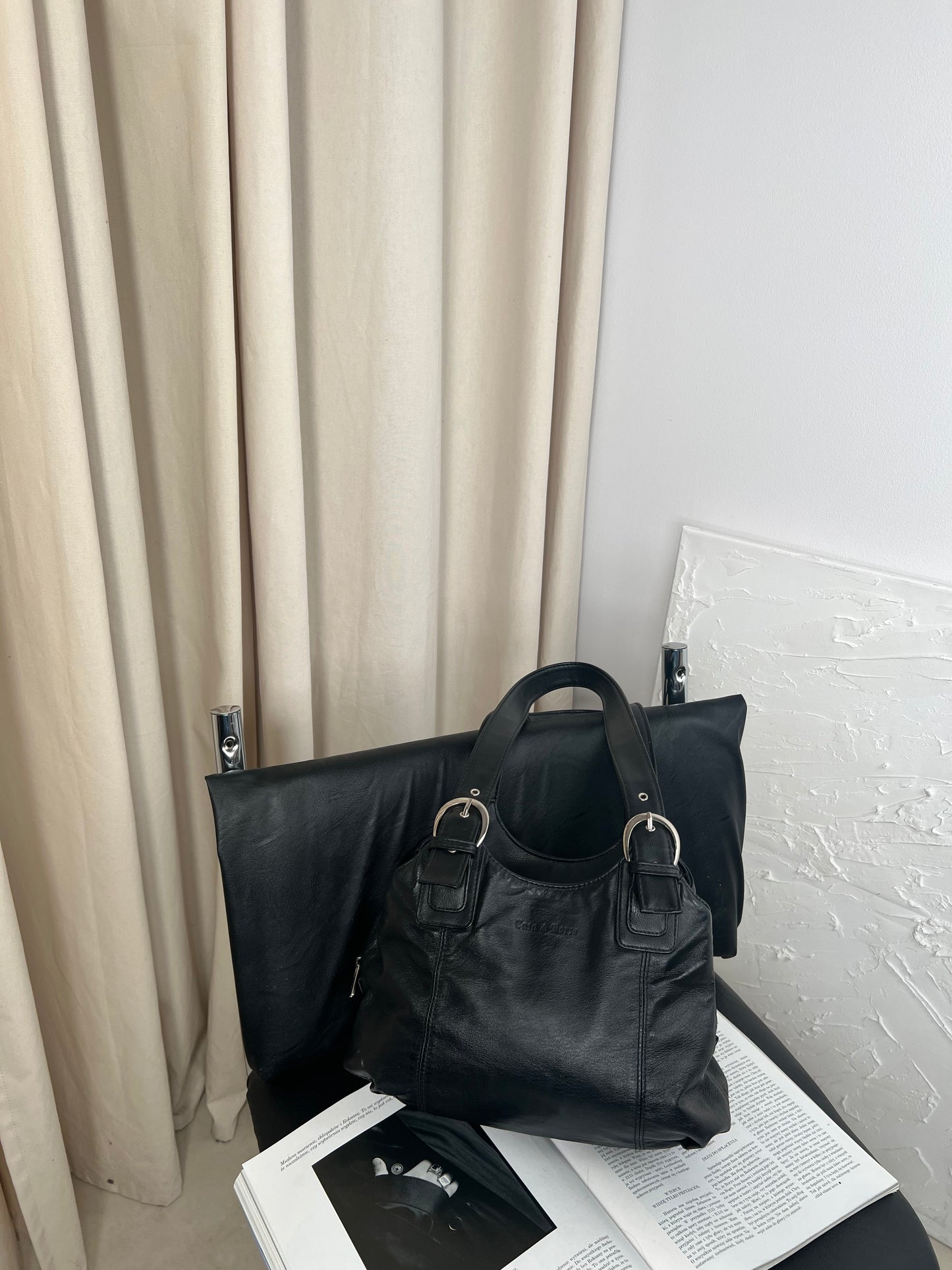 Bag made of natural leather