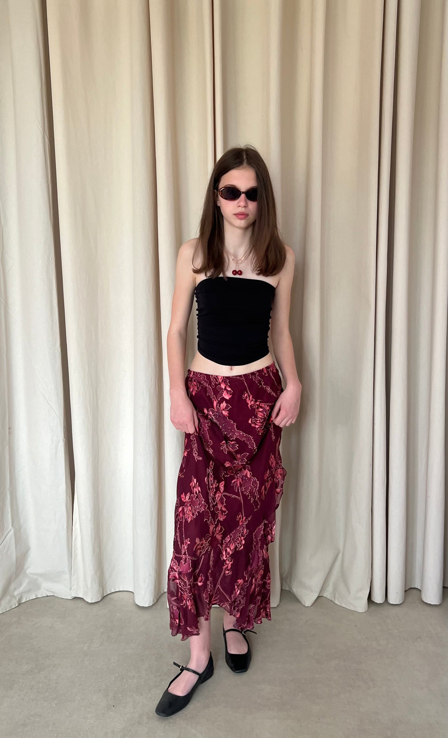 Silk maxi skirt