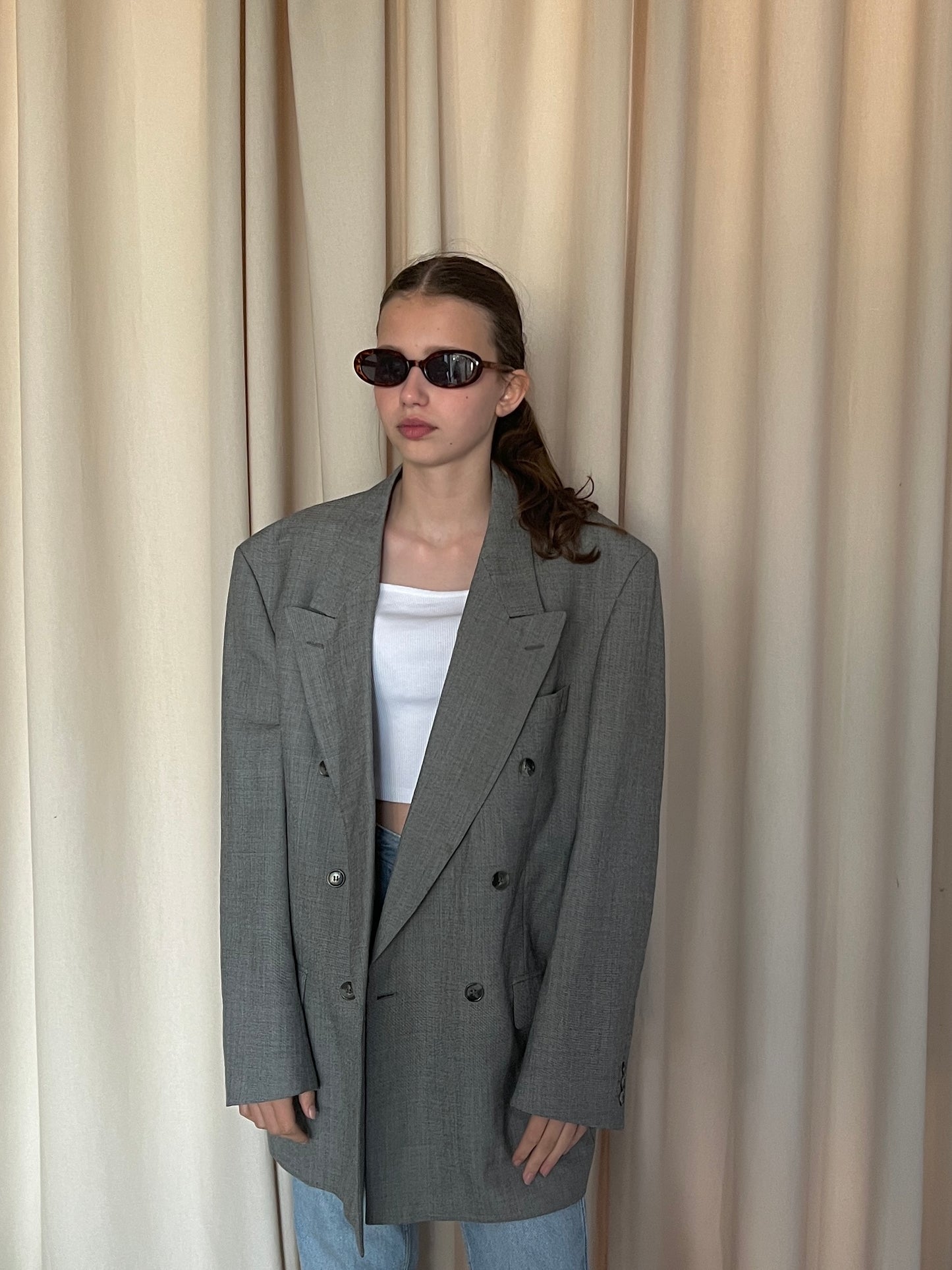 Double-breasted wool jacket