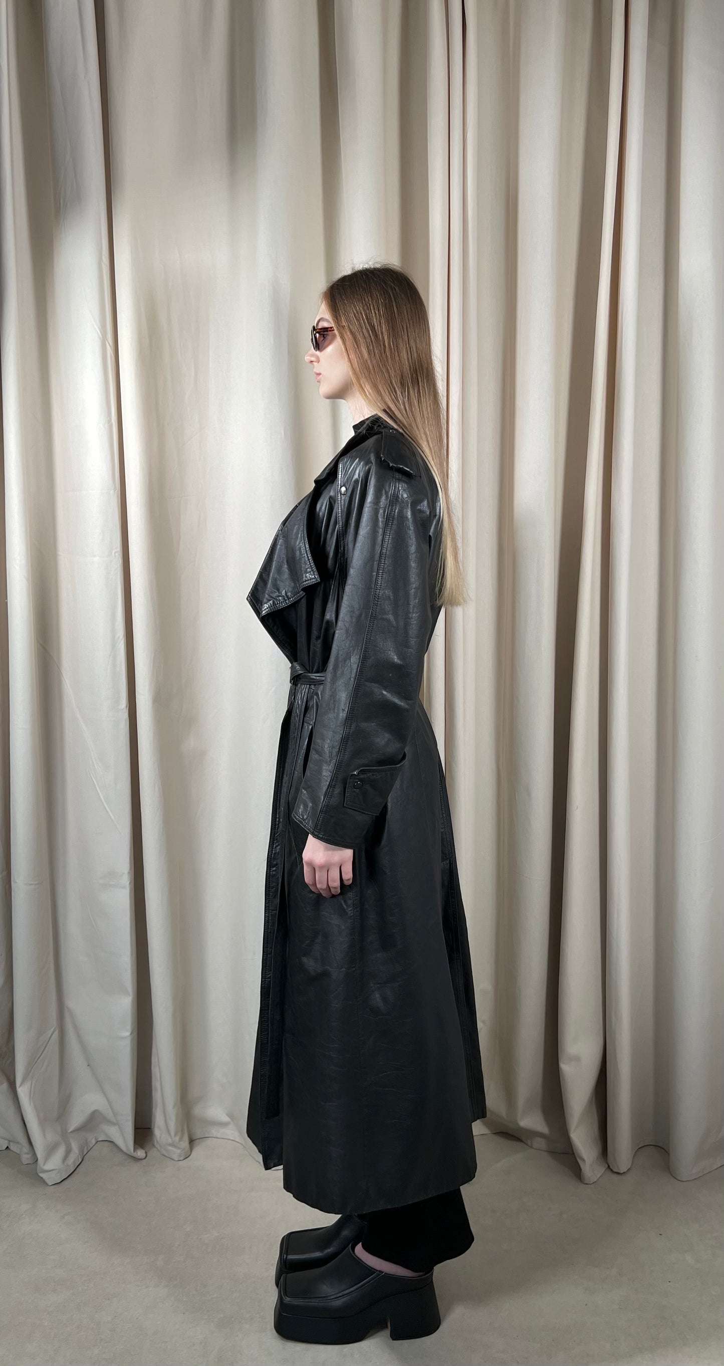 Natural leather coat