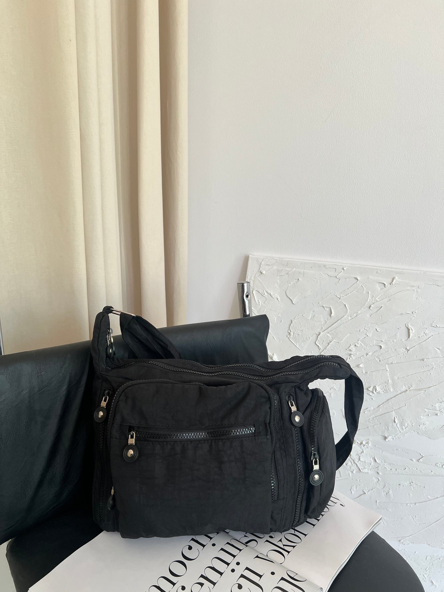 Black fabric bag