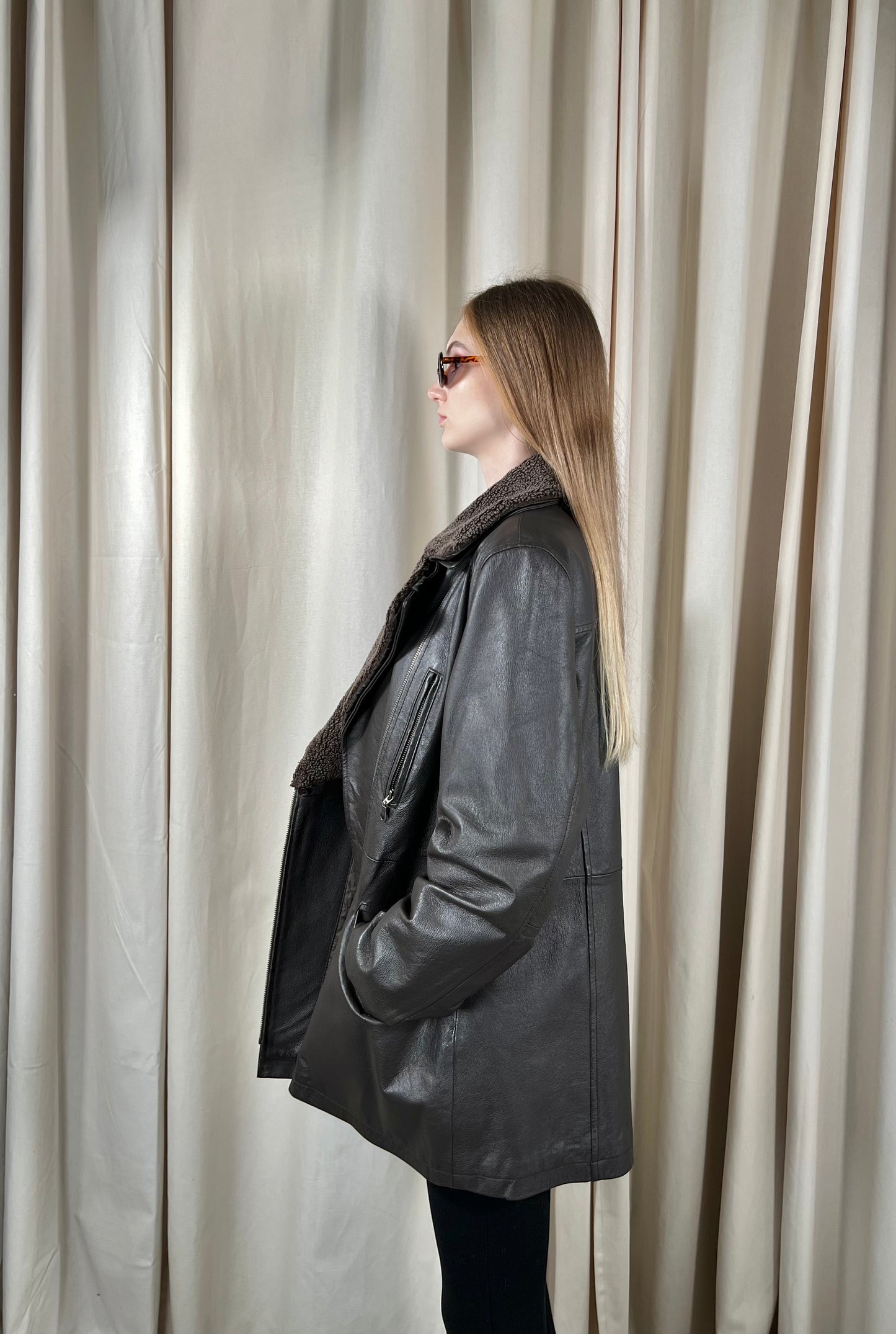 Biker jacket made of genuine leather