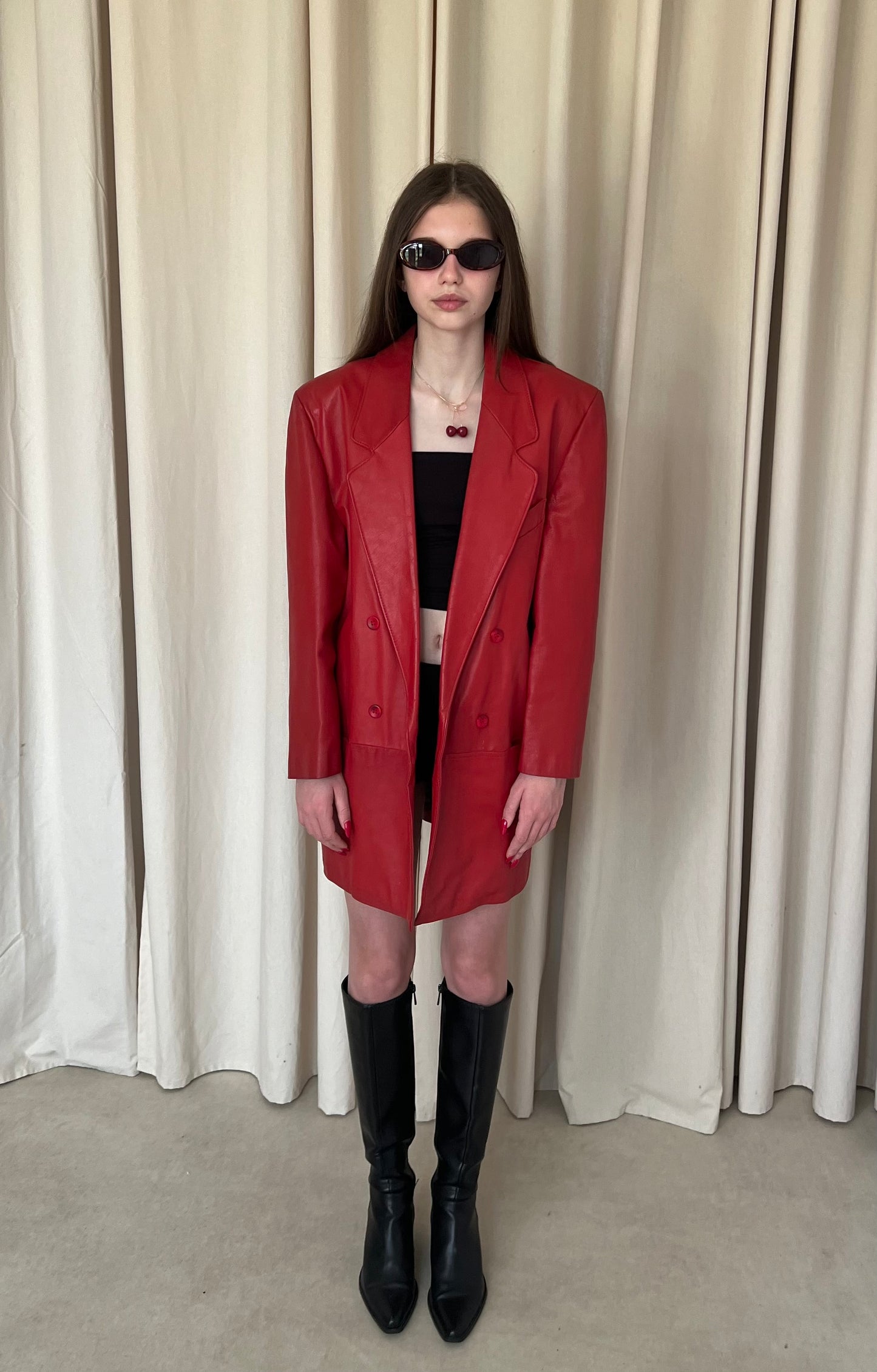 Jacket/coat made of genuine leather