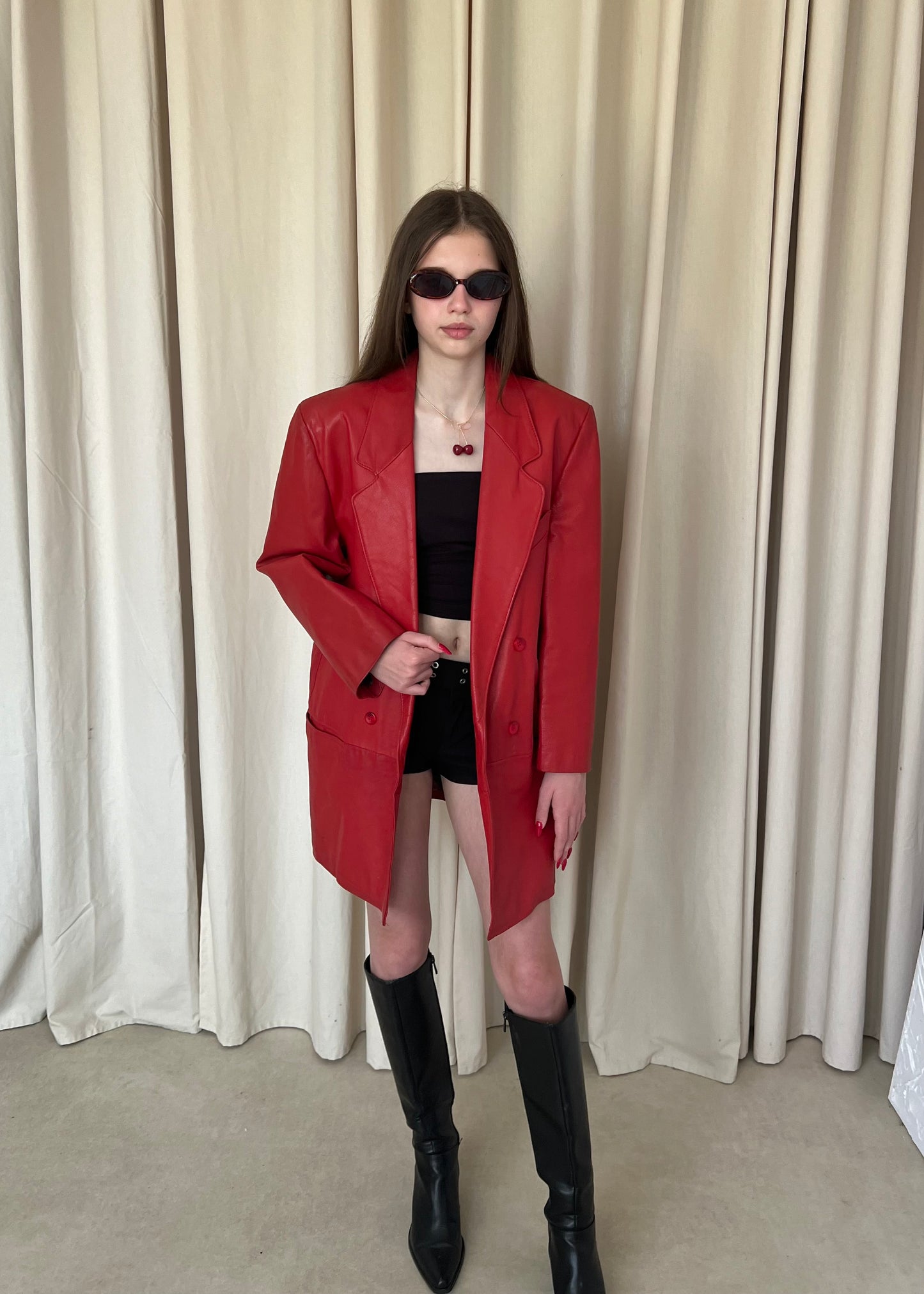 Jacket/coat made of genuine leather