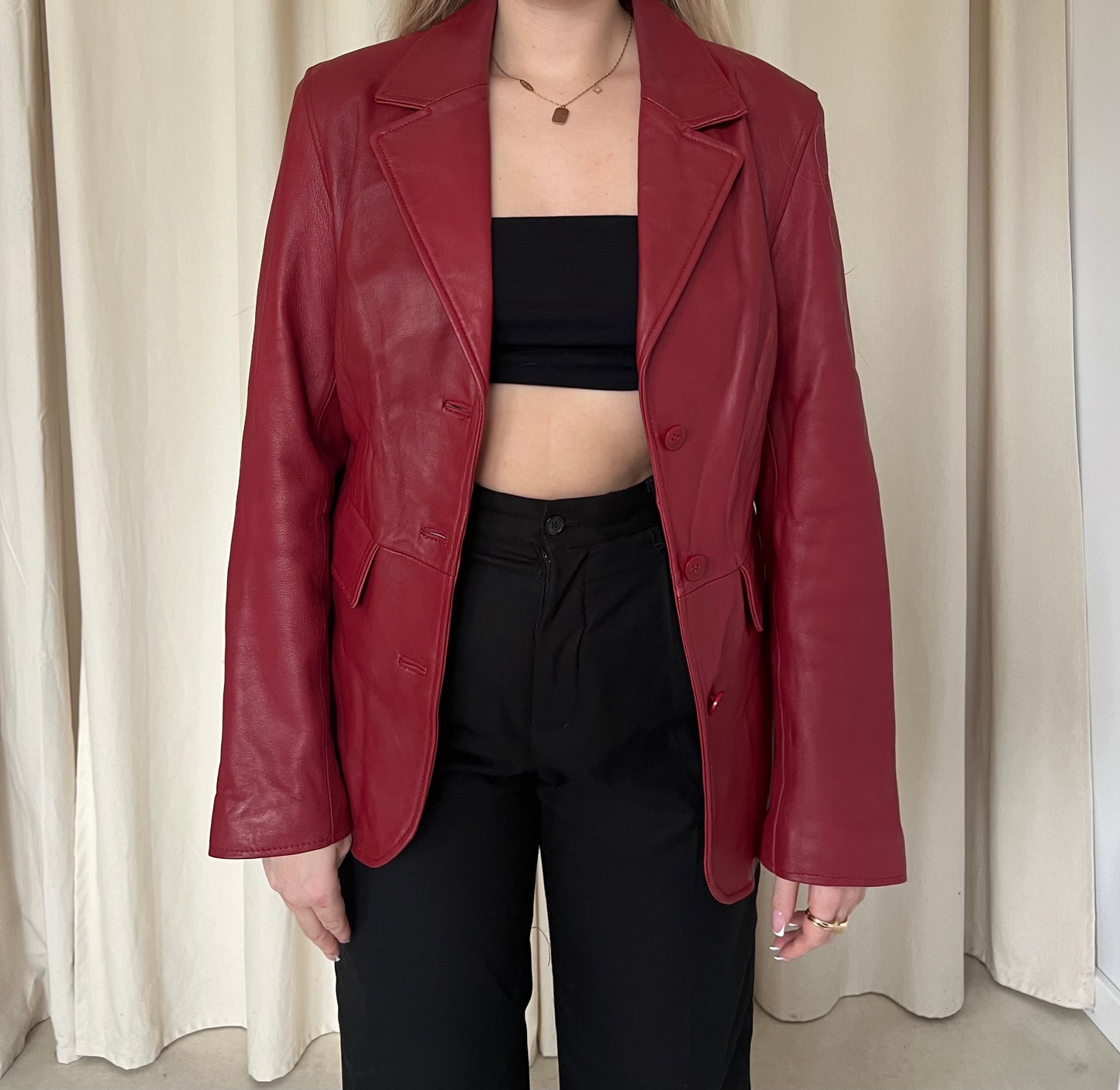 Blazer jacket made of natural leather