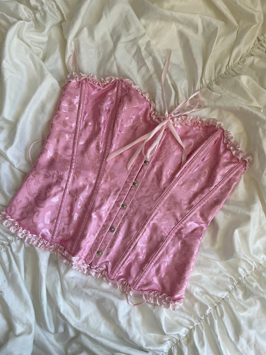 Różowy gorset | bluzka bielizna
