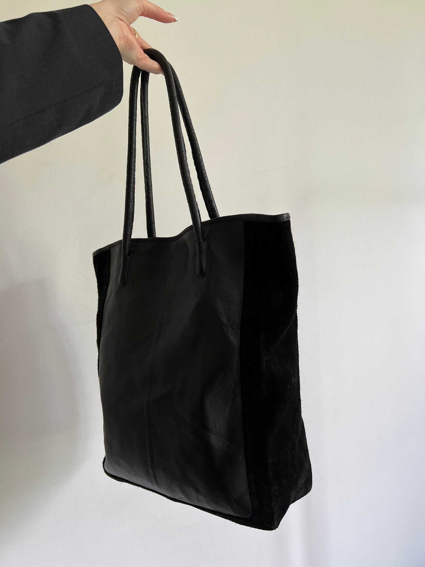 Genuine leather shopper bag