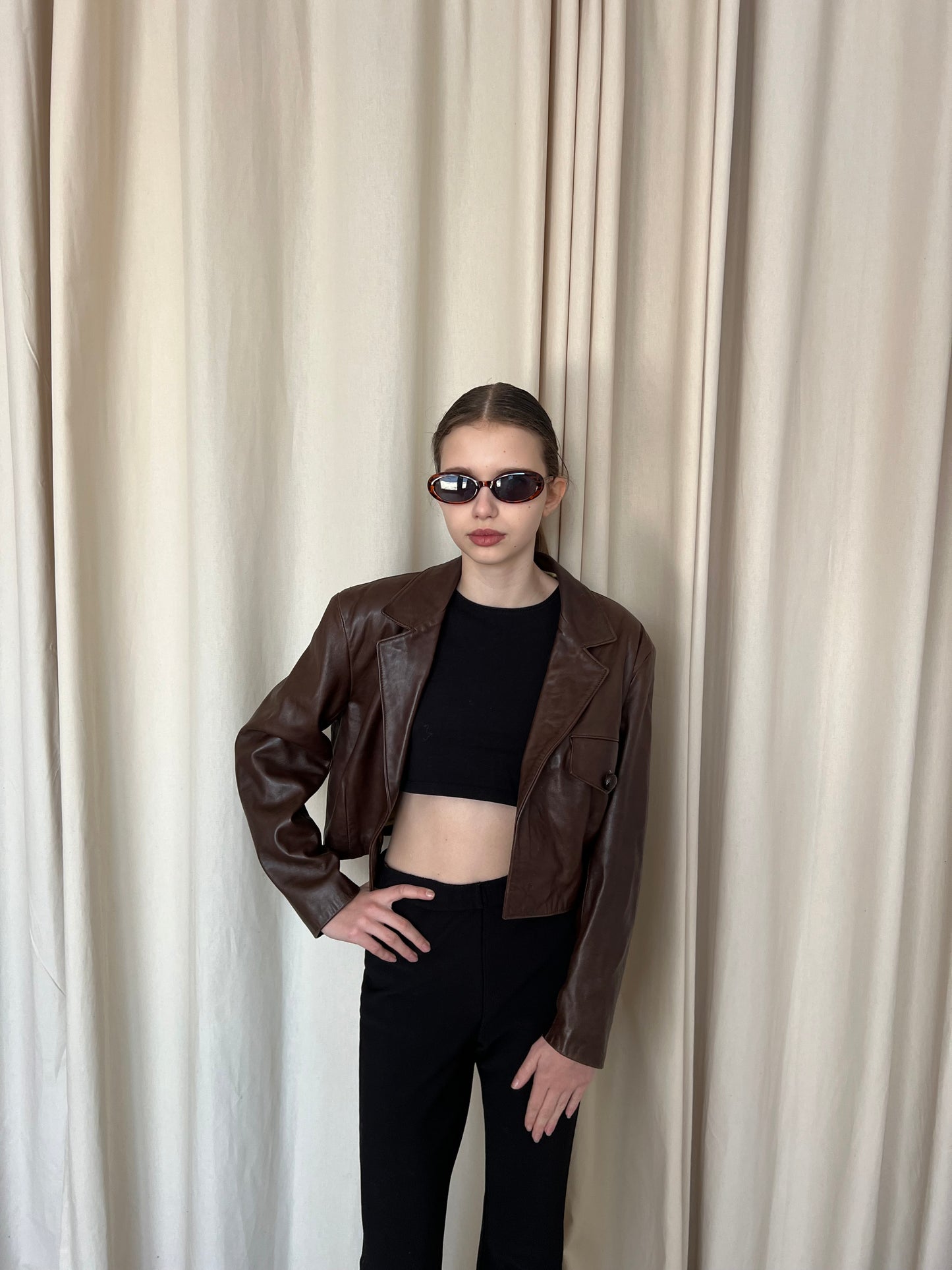 Blazer jacket made of natural leather