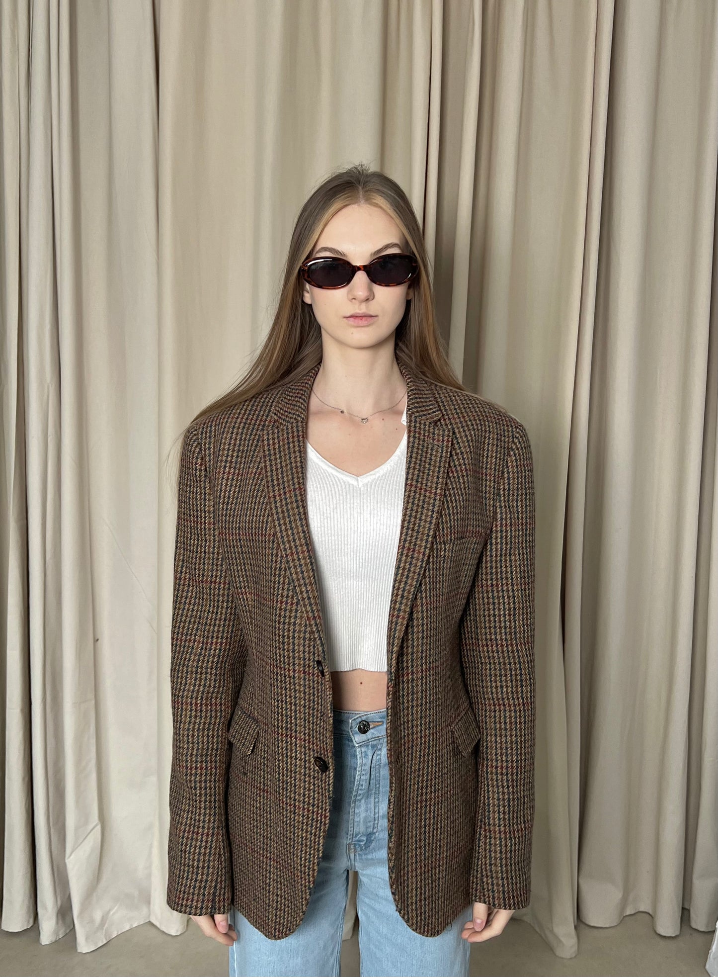 Checked wool jacket