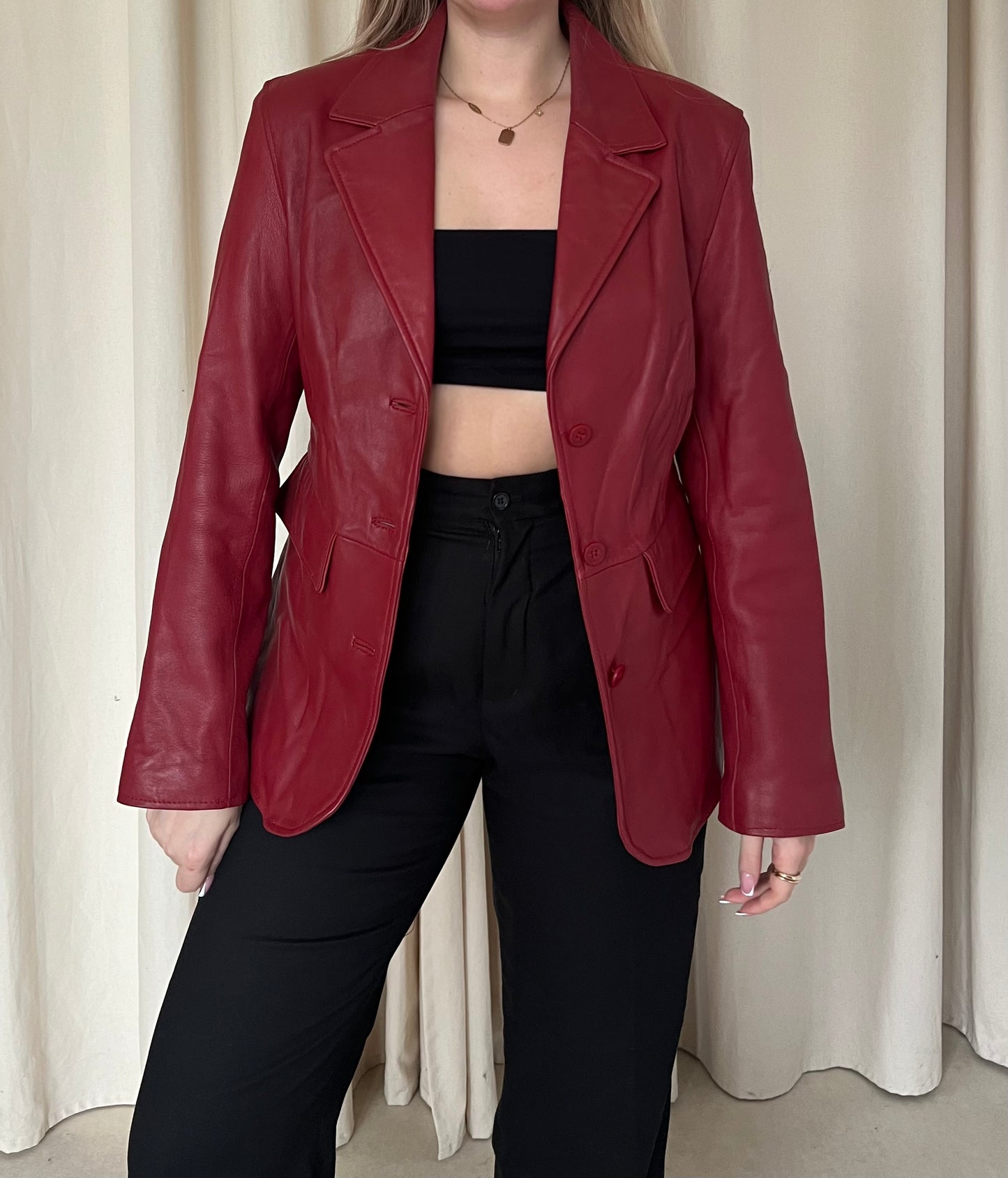 Blazer jacket made of natural leather