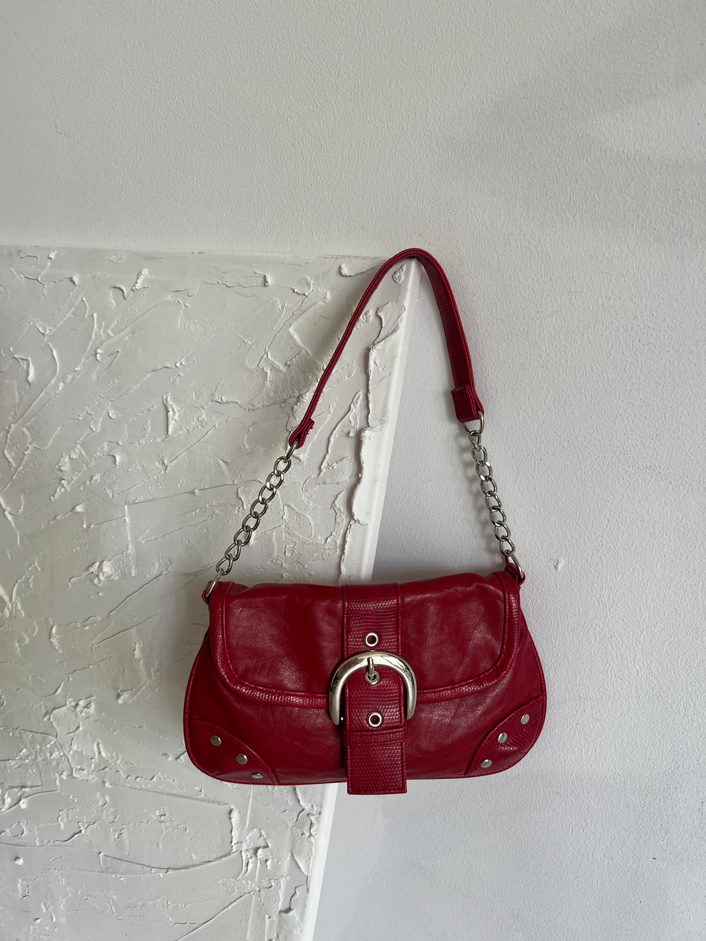 Red shoulder bag