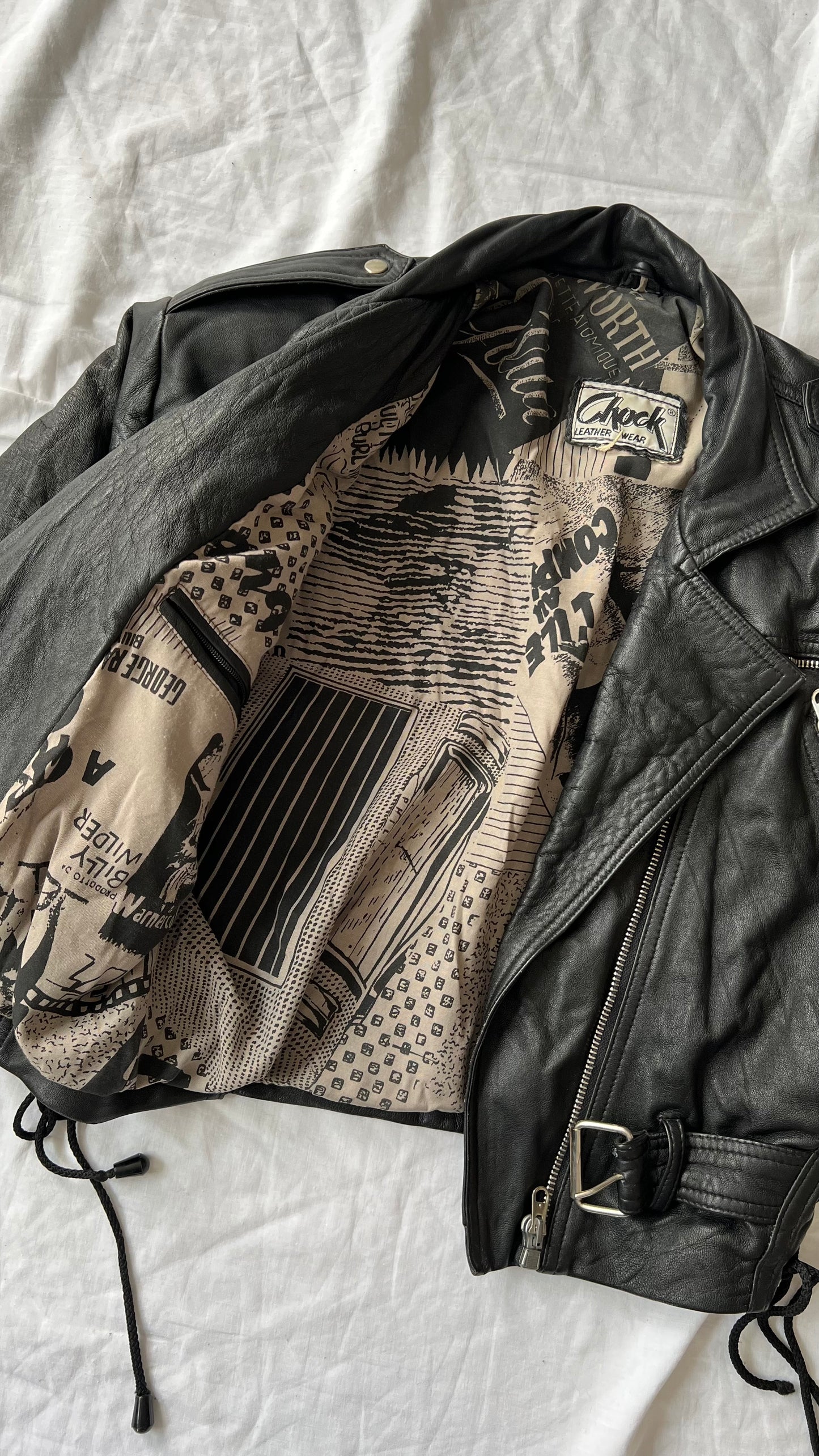 Biker jacket made of genuine leather
