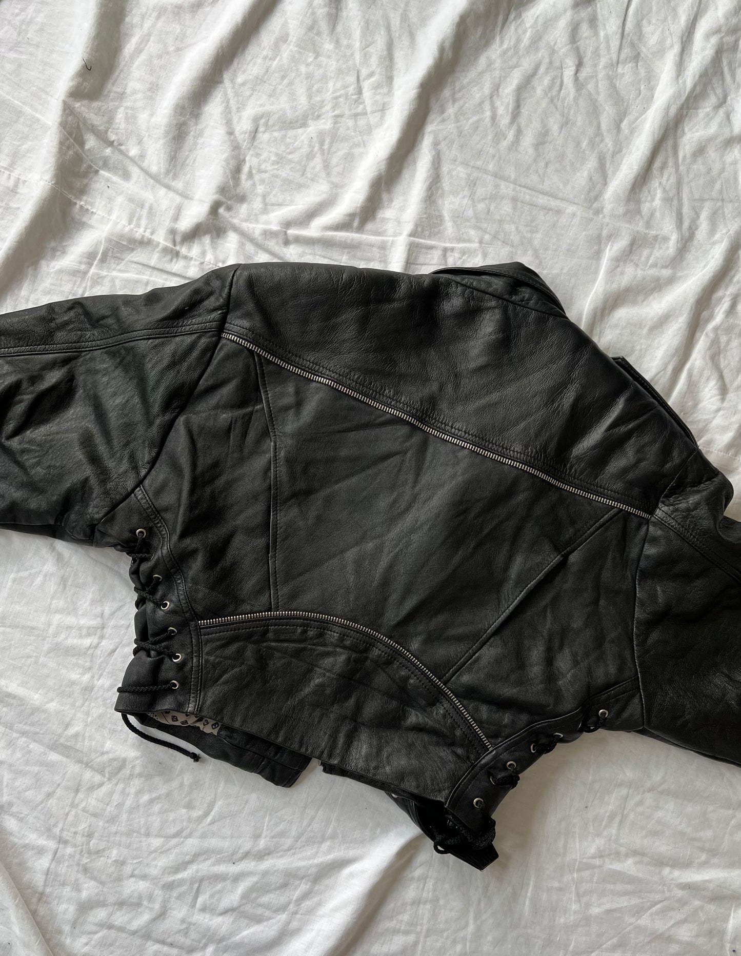 Biker jacket made of genuine leather