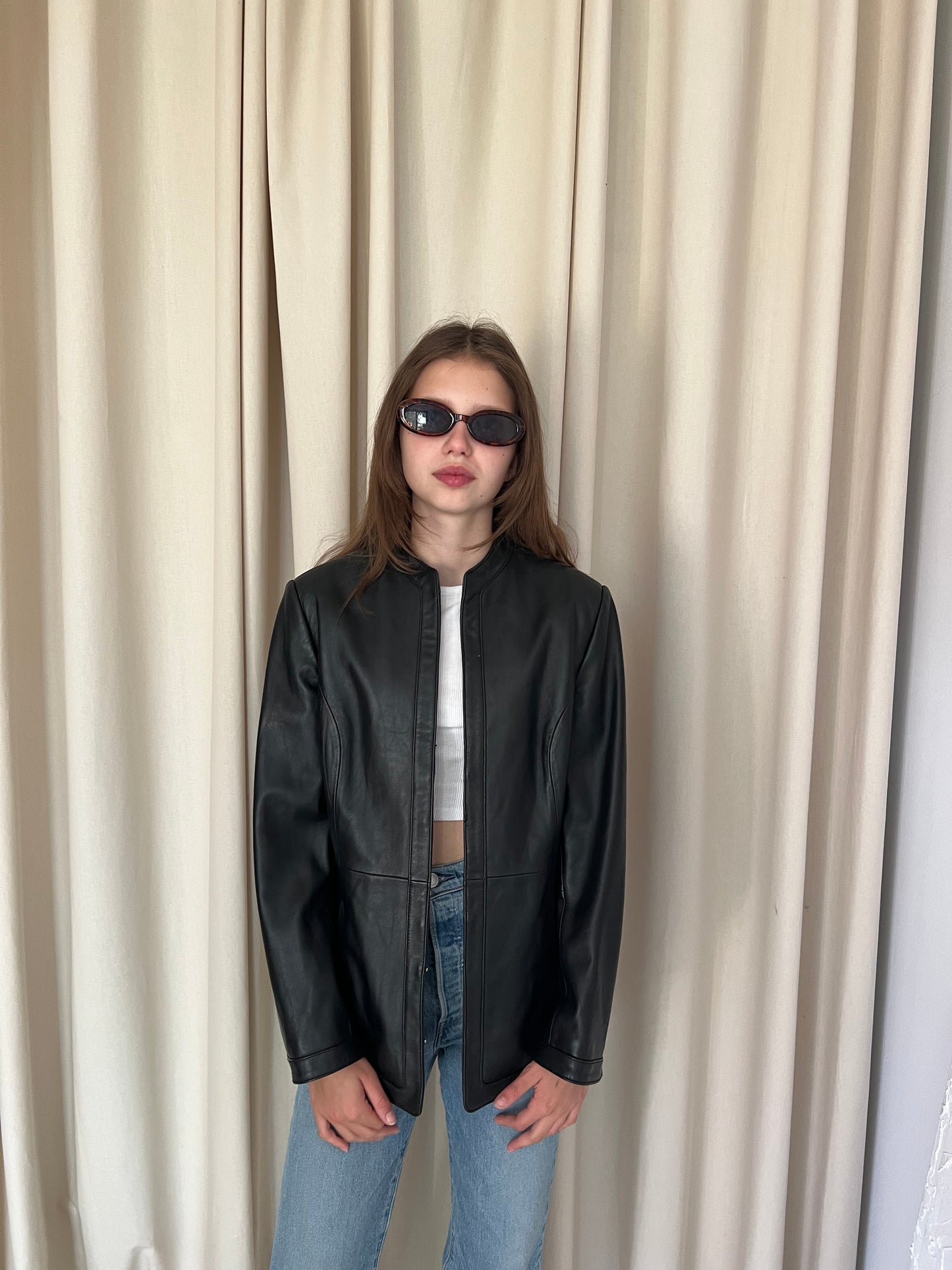 Black leather jacket