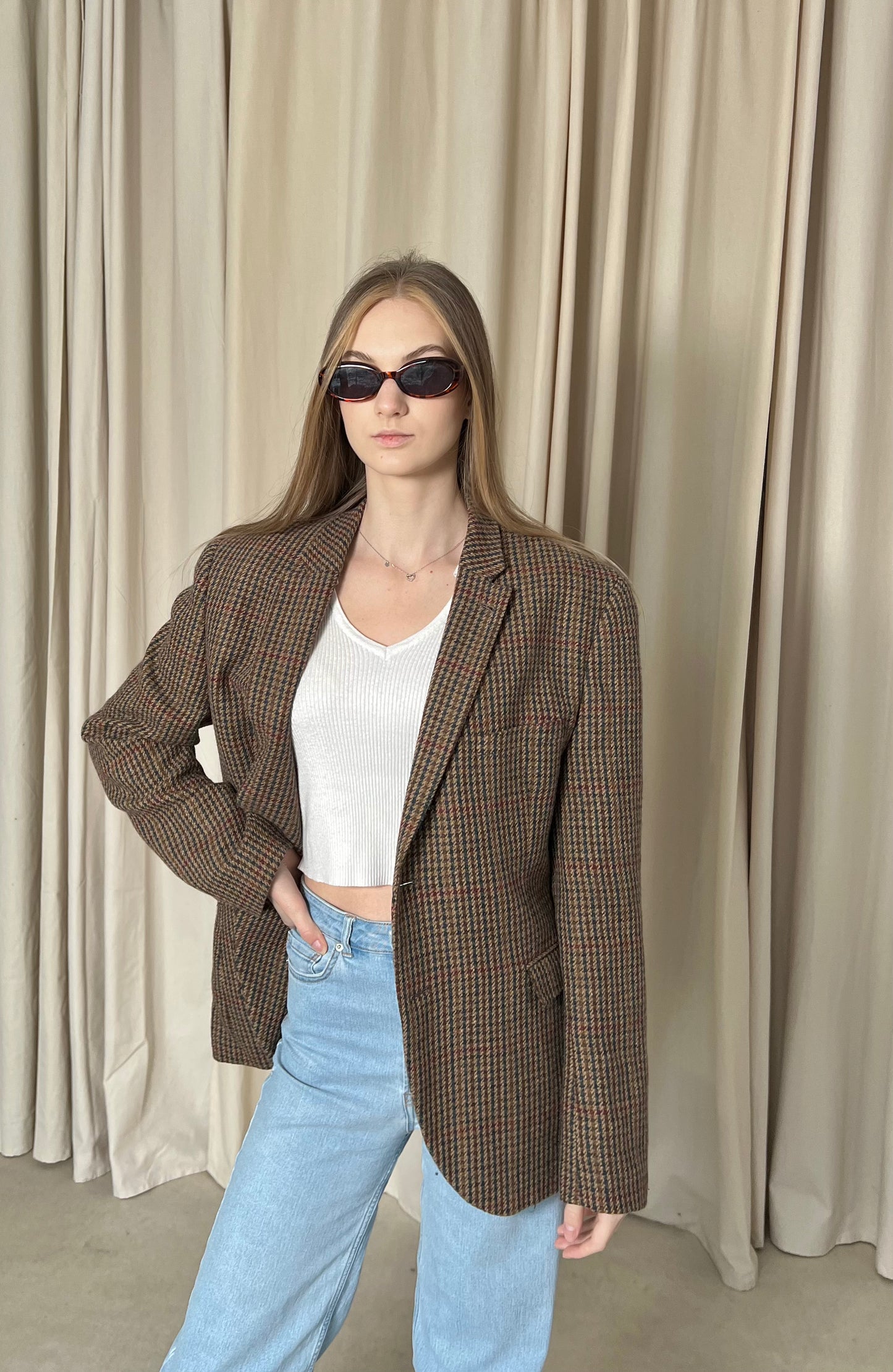 Checked wool jacket