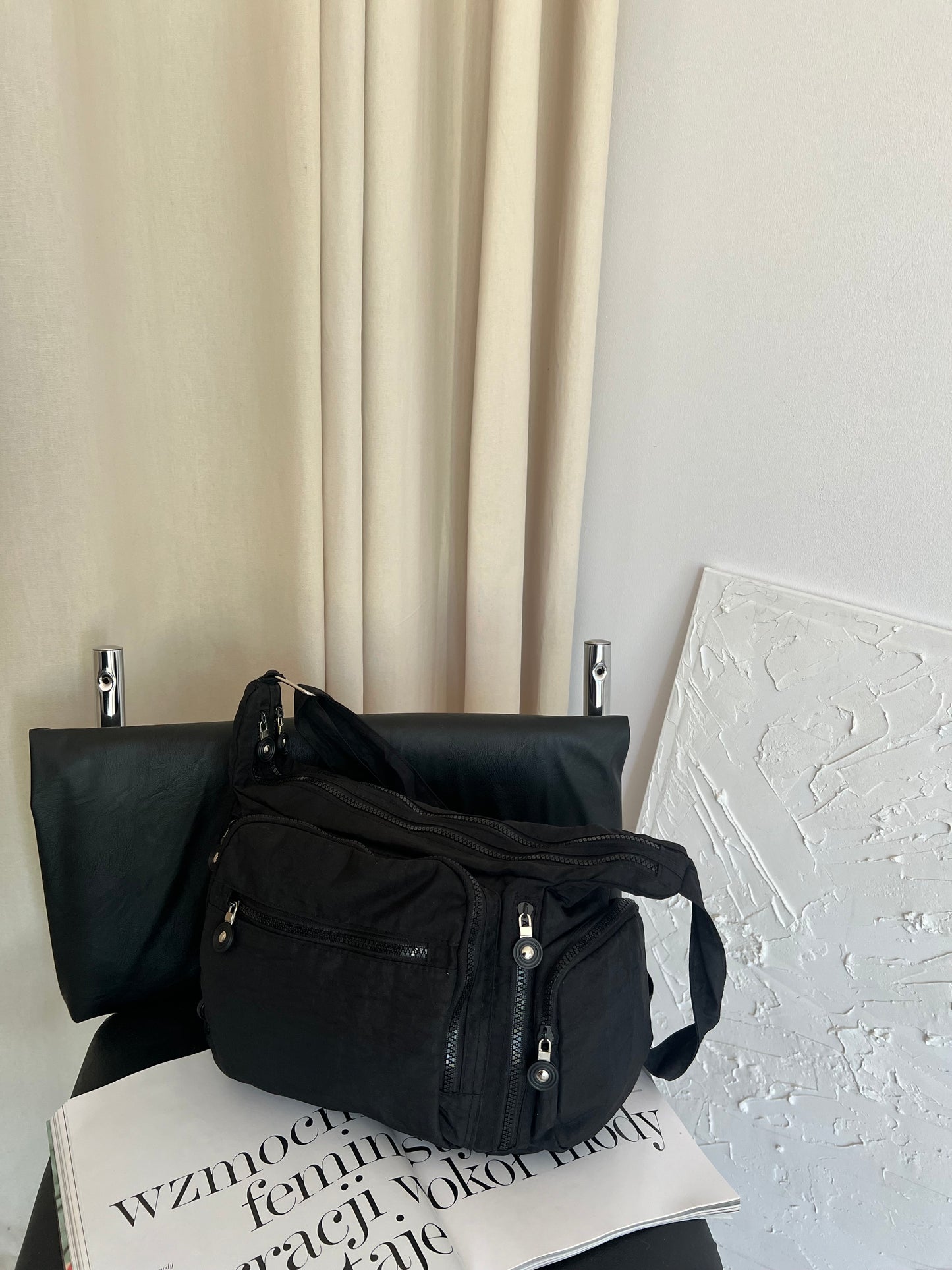 Black fabric bag