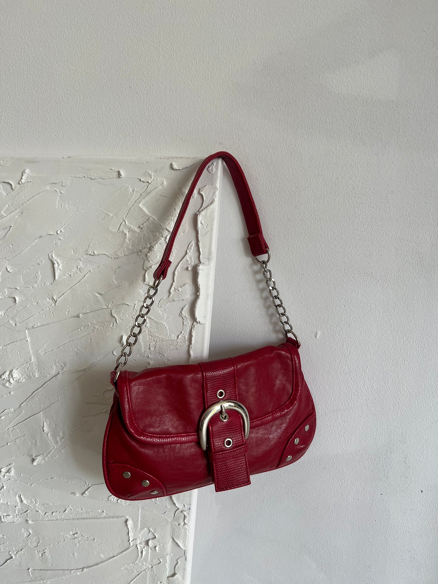 Red shoulder bag
