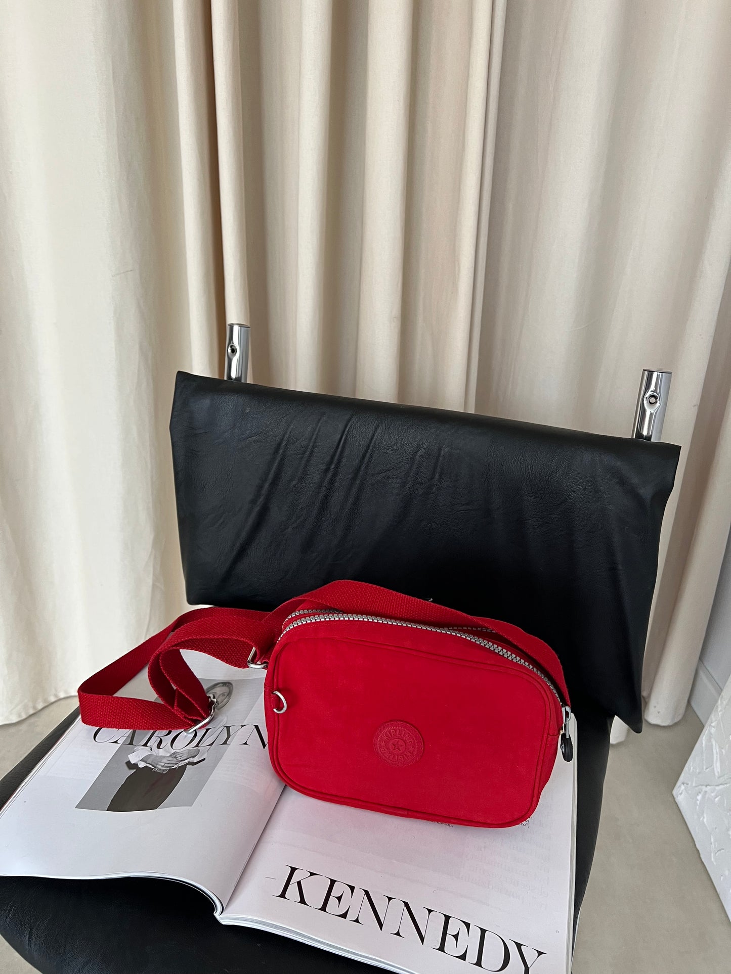 Red fabric bag