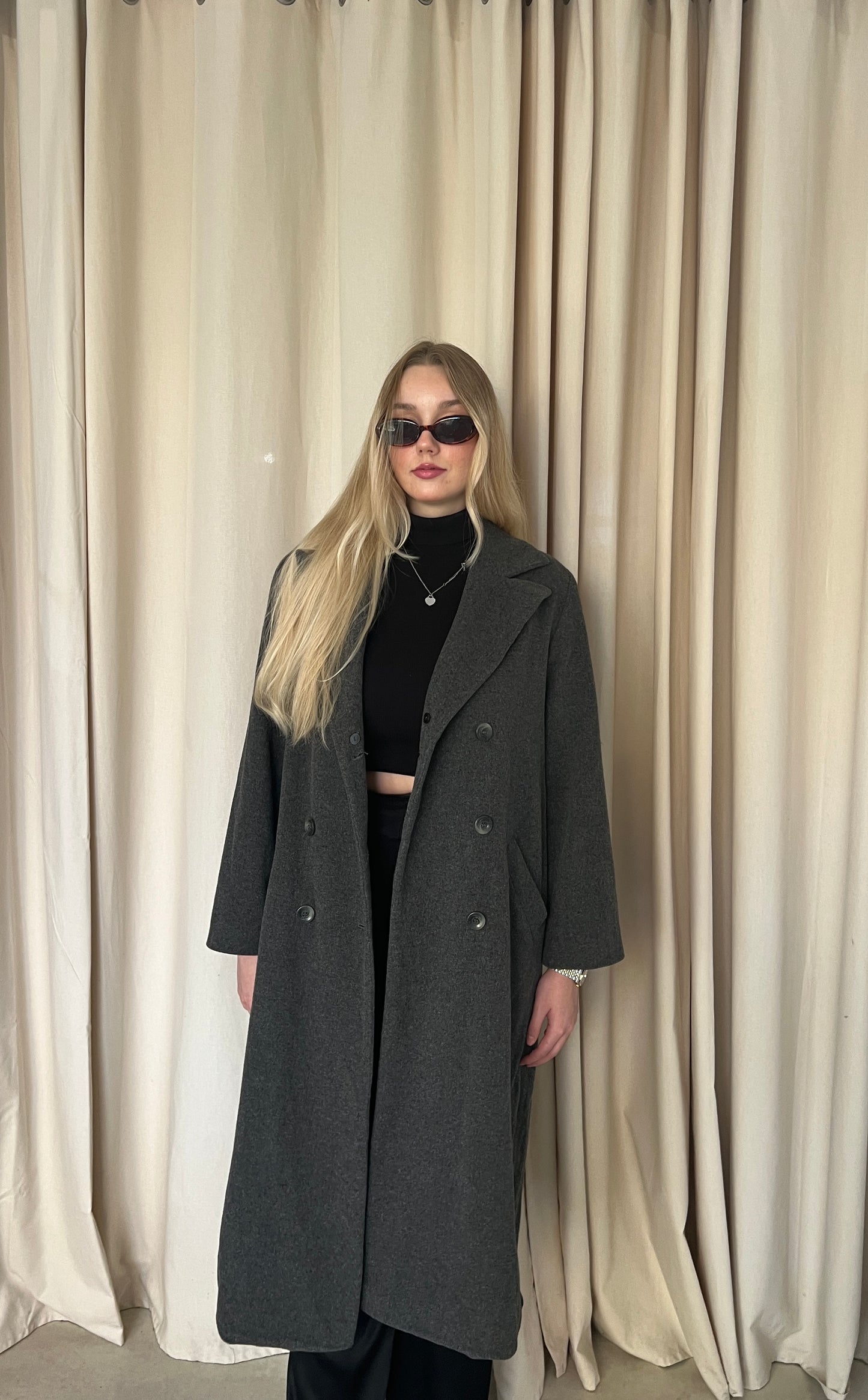 Gray coat 100% wool