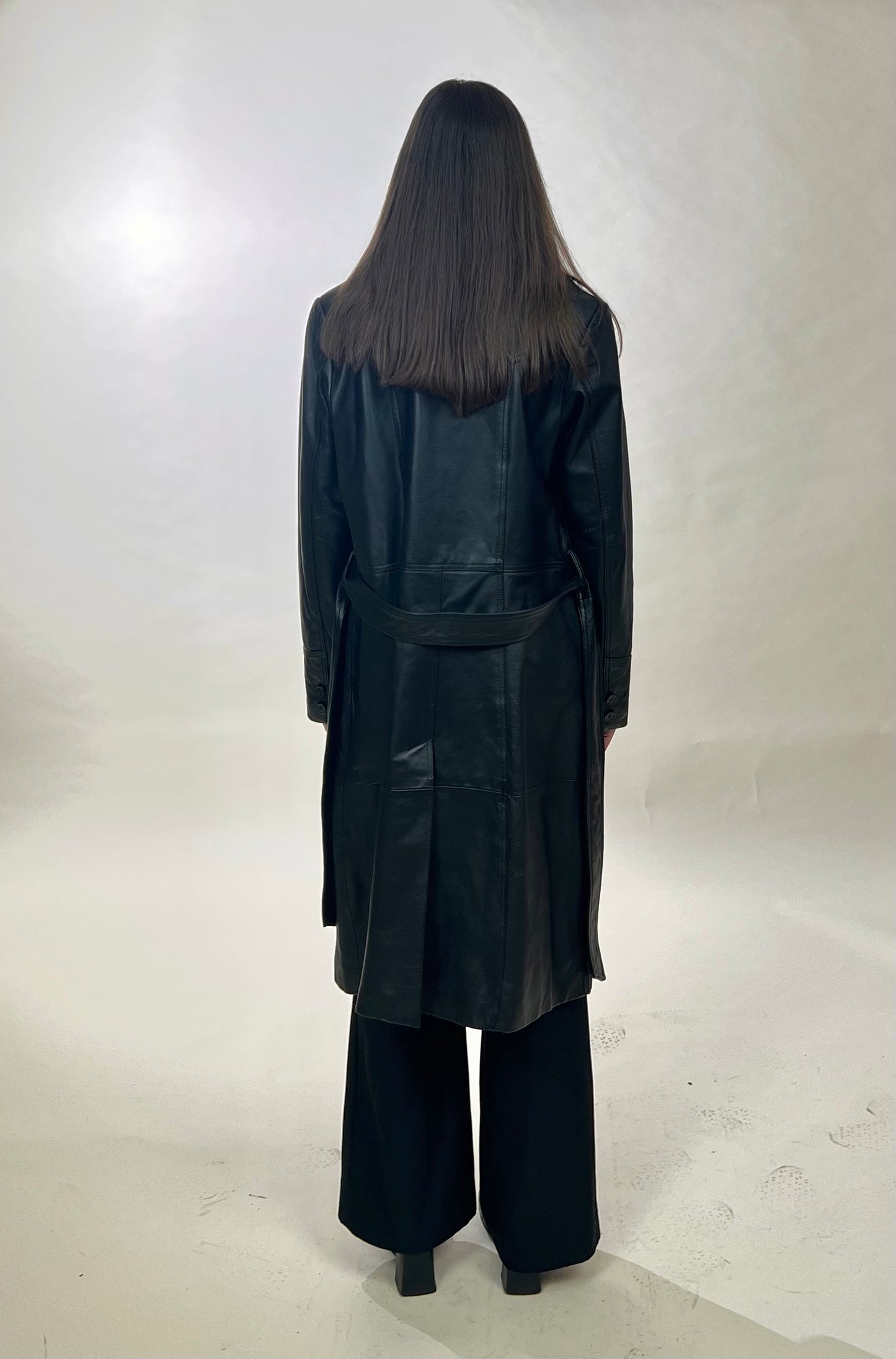 Black leather coat