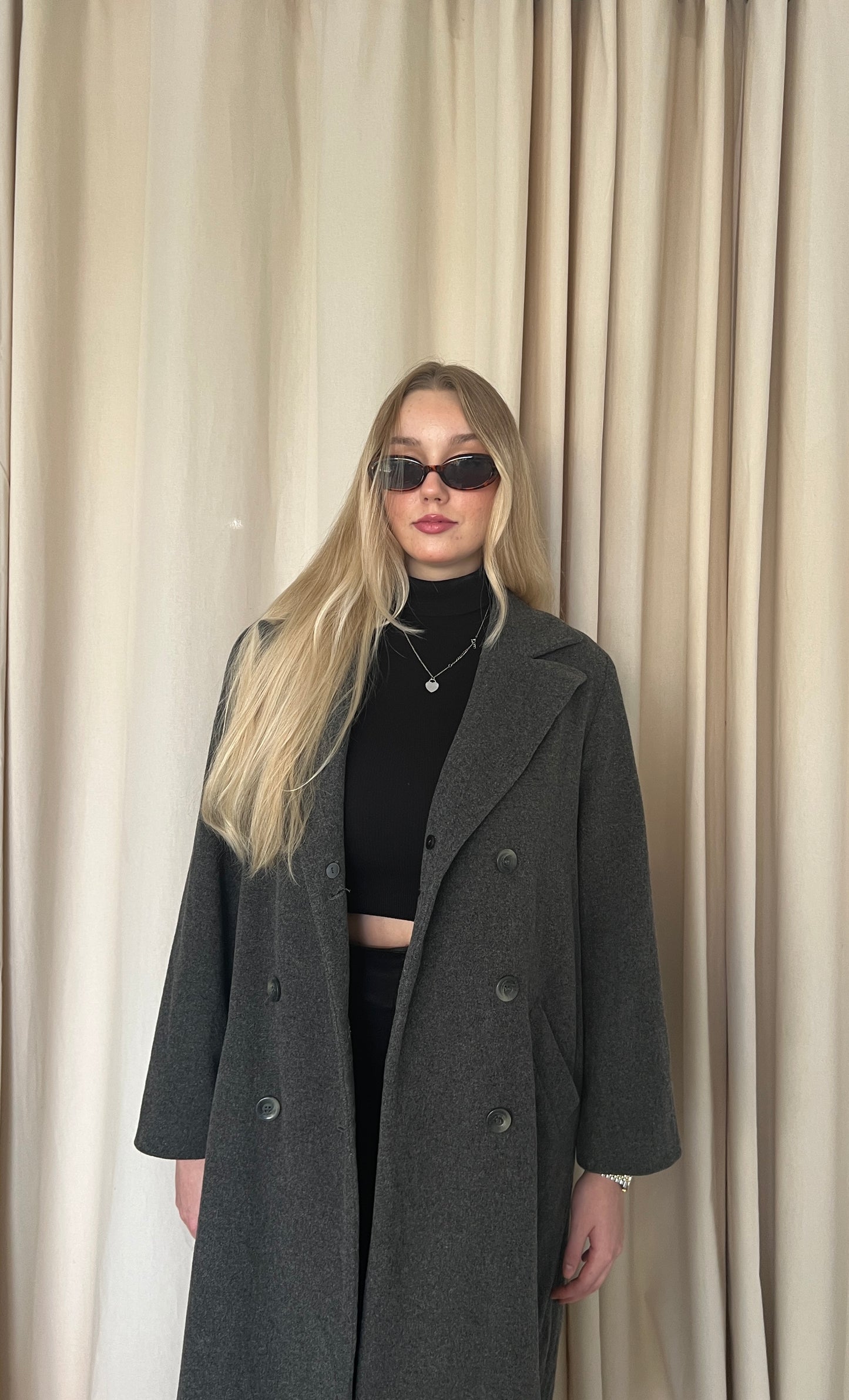 Gray coat 100% wool
