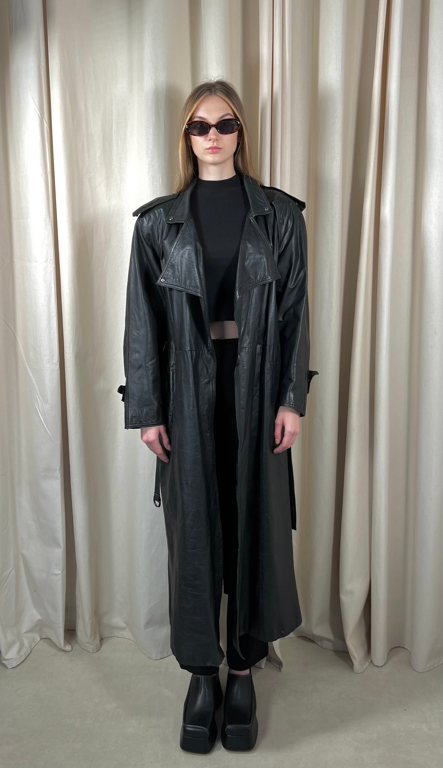 Natural leather coat
