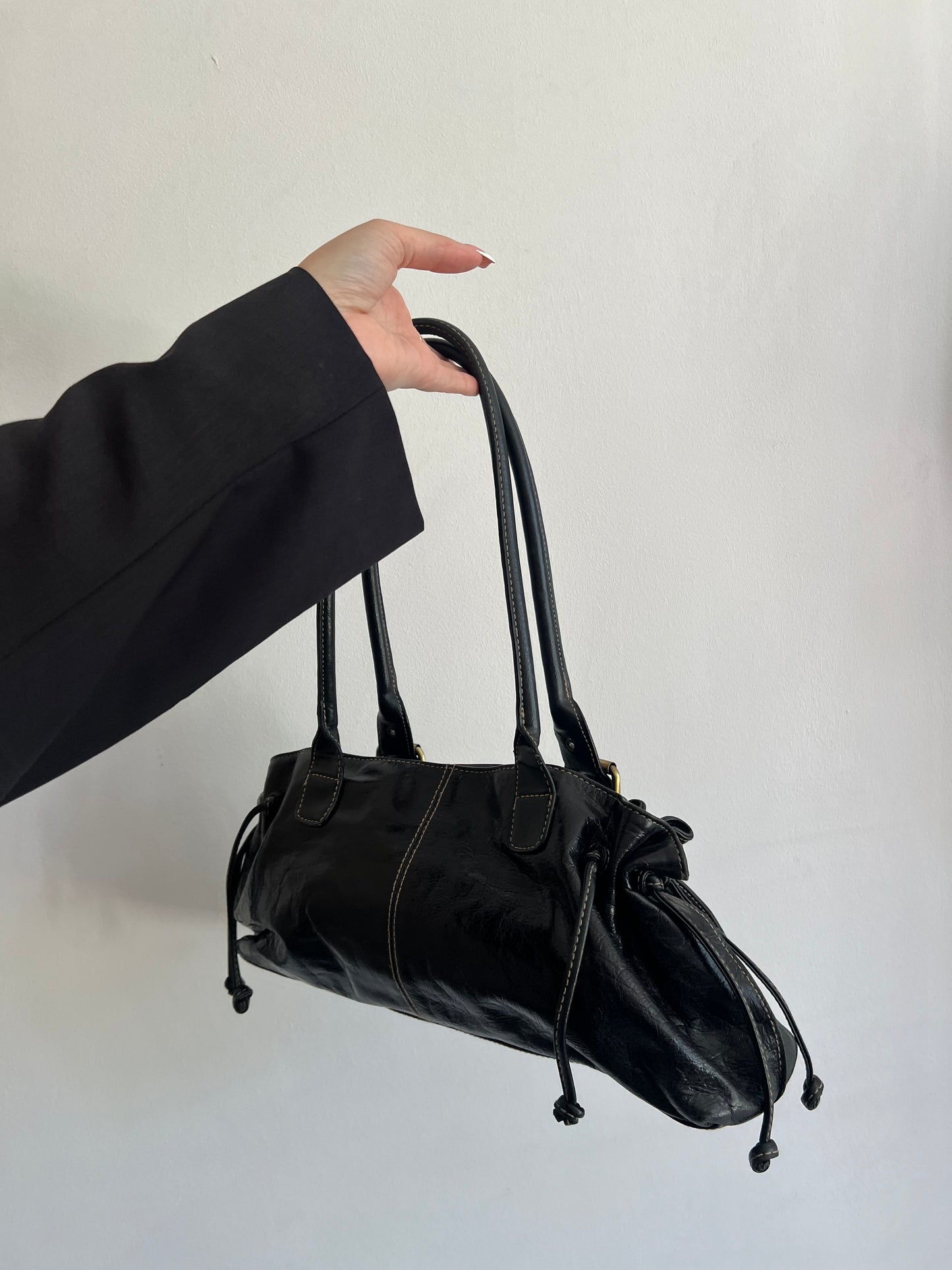 Black genuine leather bag