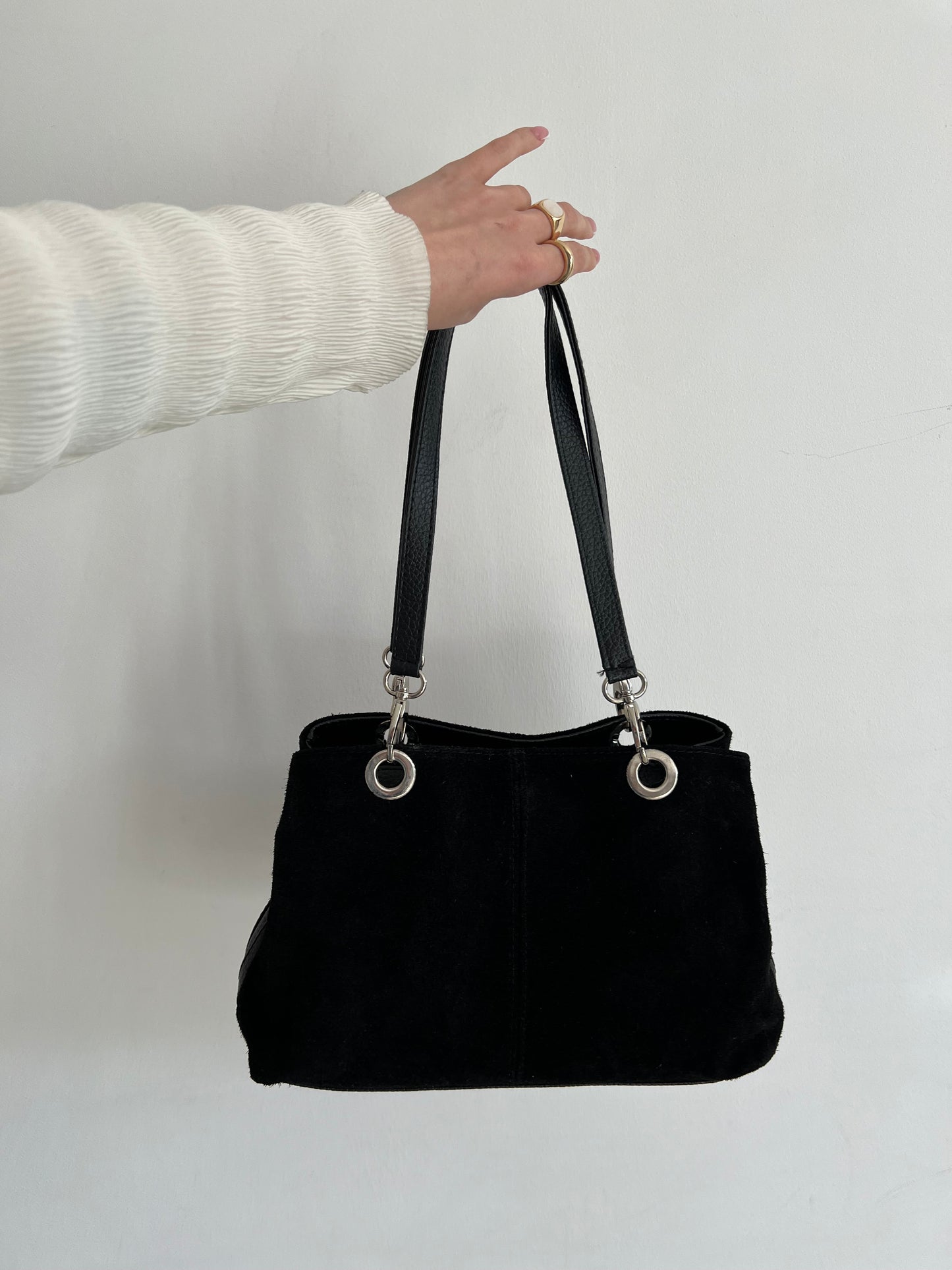 Black genuine leather bag
