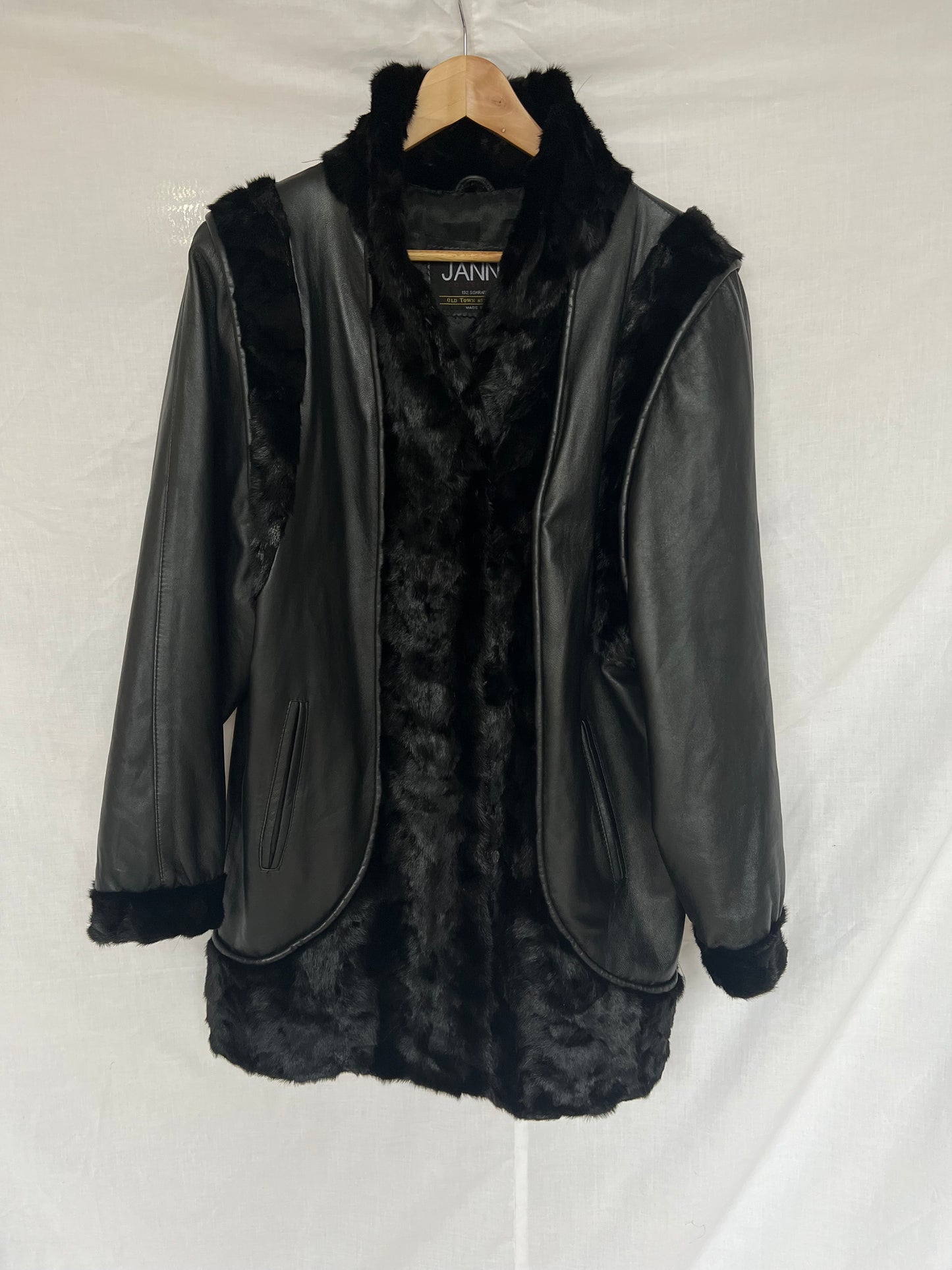 Jacket made of natural leather and fur