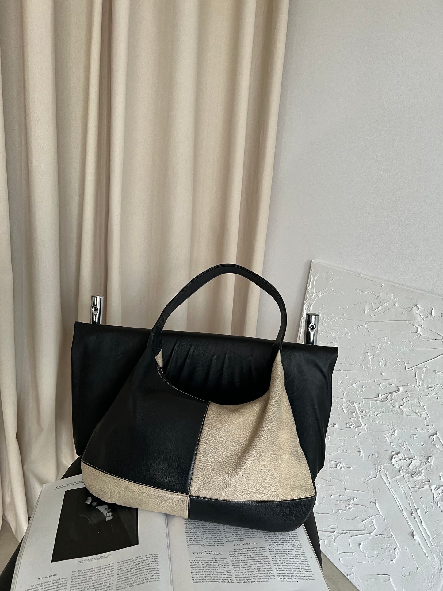 Shoulder bag made of natural leather
