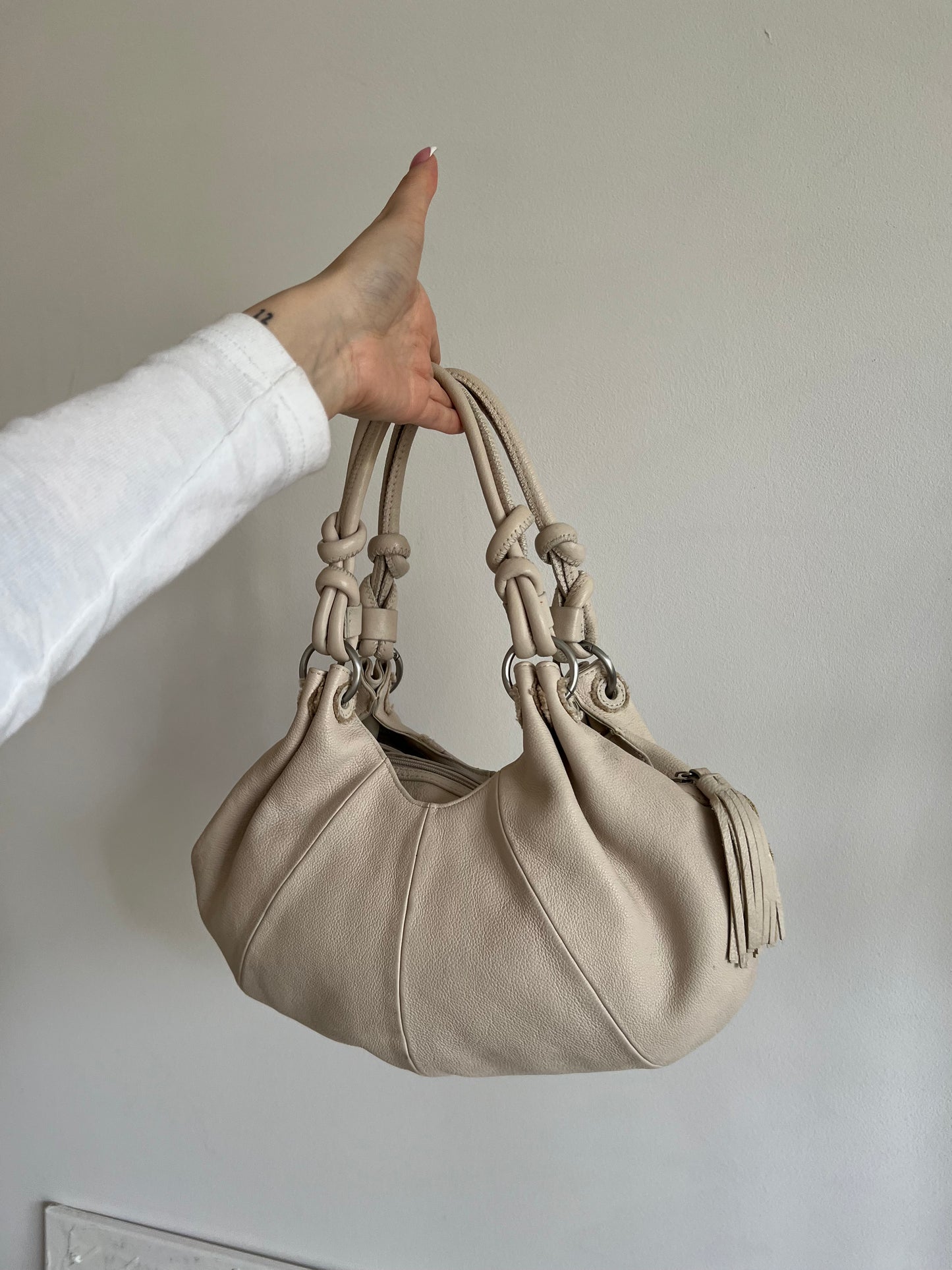 Light bag made of natural leather