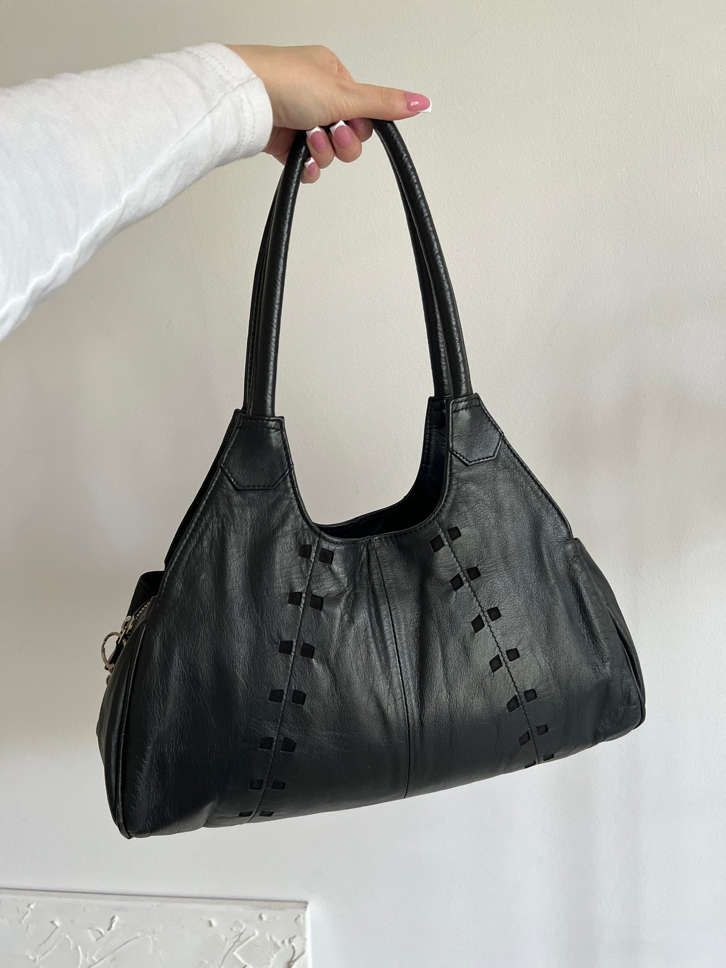 Black genuine leather bag