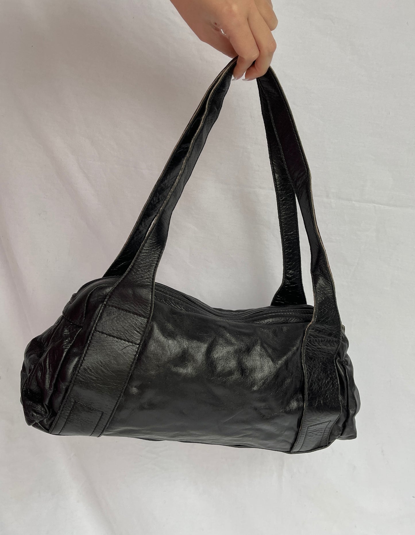 Black genuine leather bag