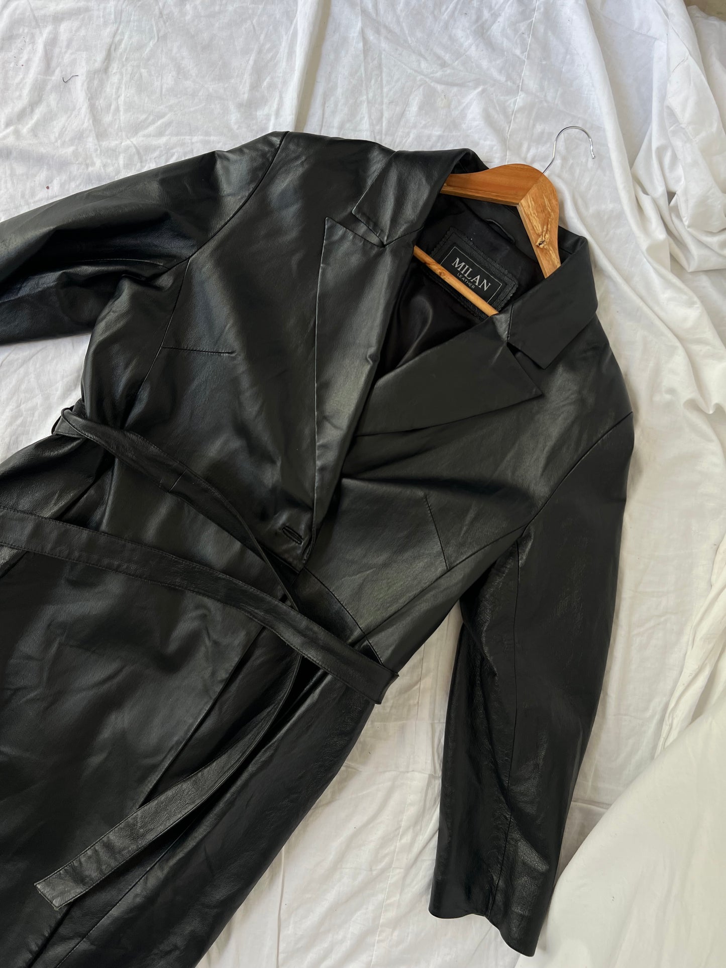 Black leather coat