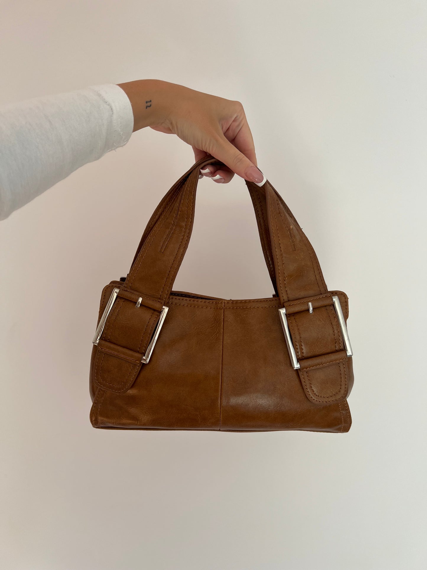 Brown bag made of genuine leather