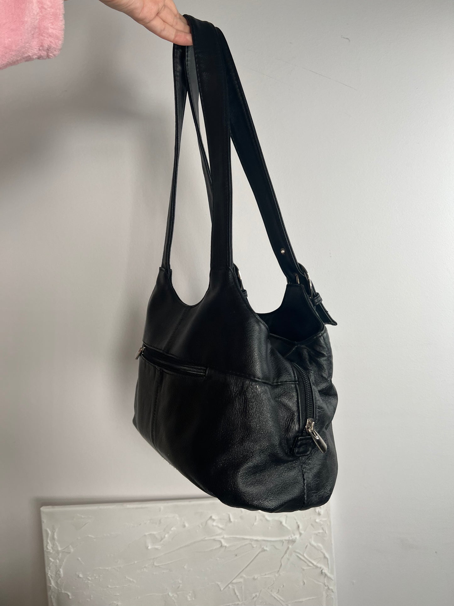 Bag made of natural leather