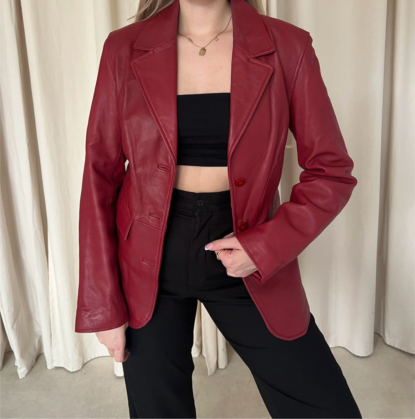 Blazer jacket made of natural leather