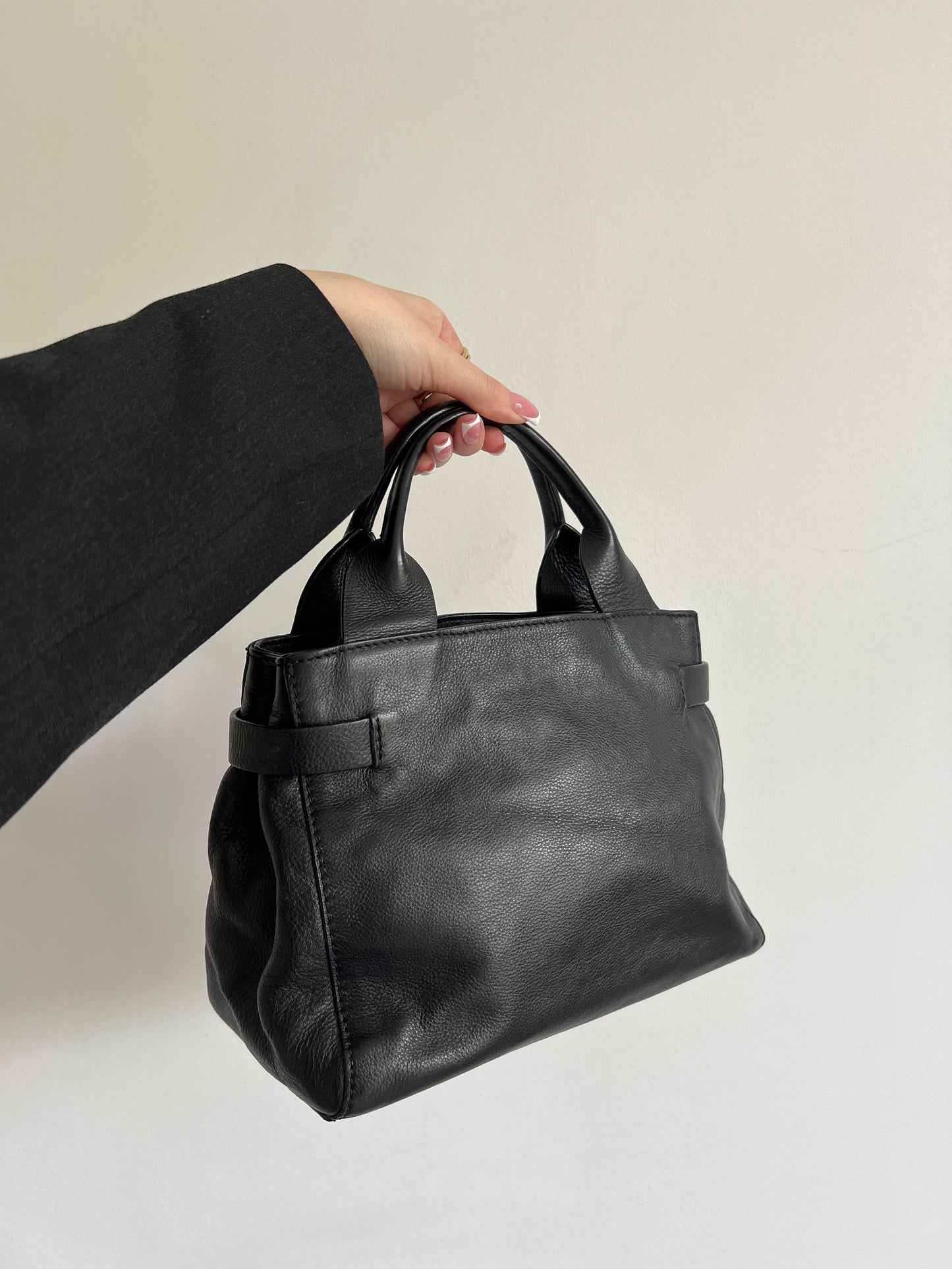 Black genuine leather bag