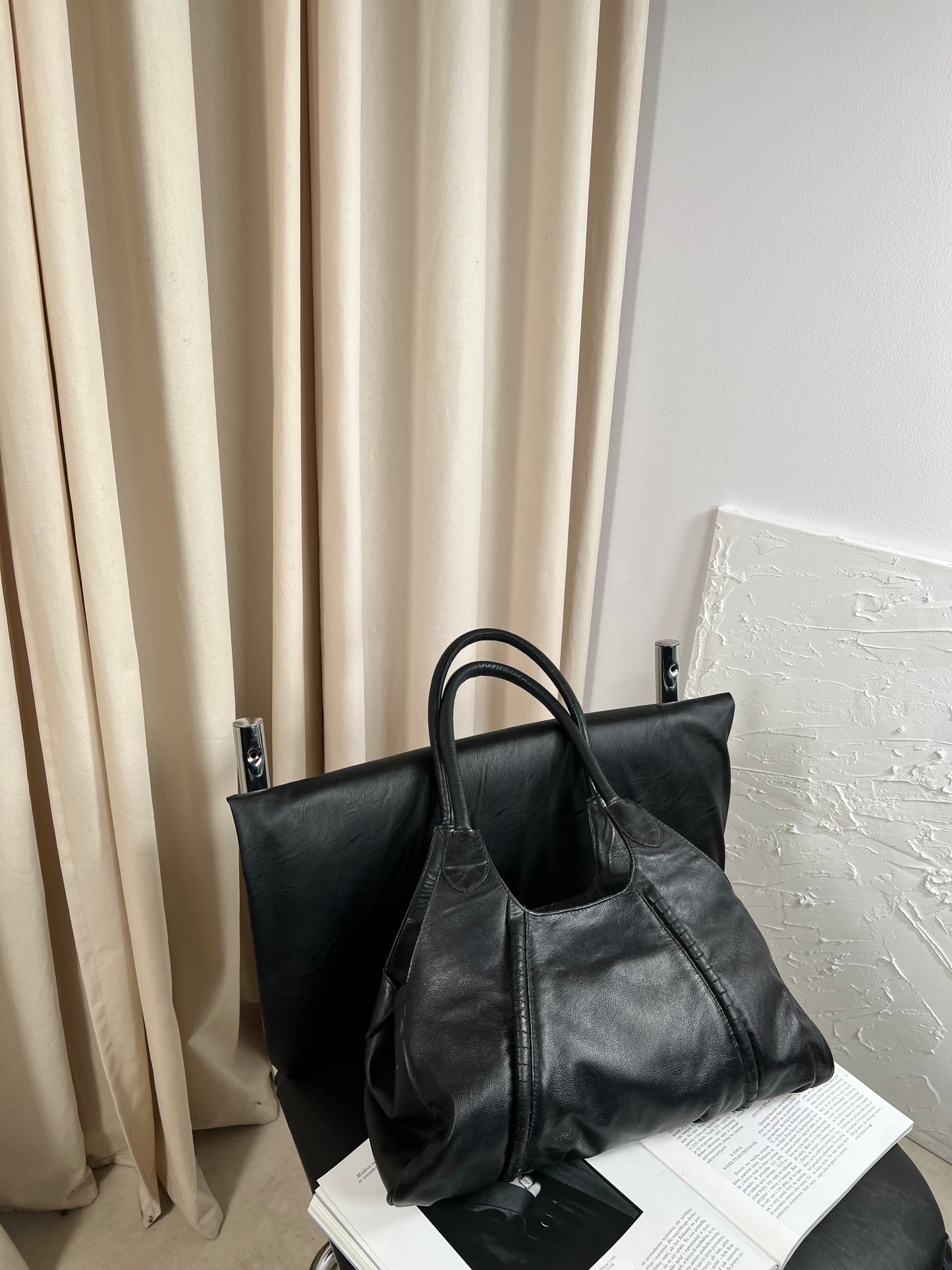 Black genuine leather bag