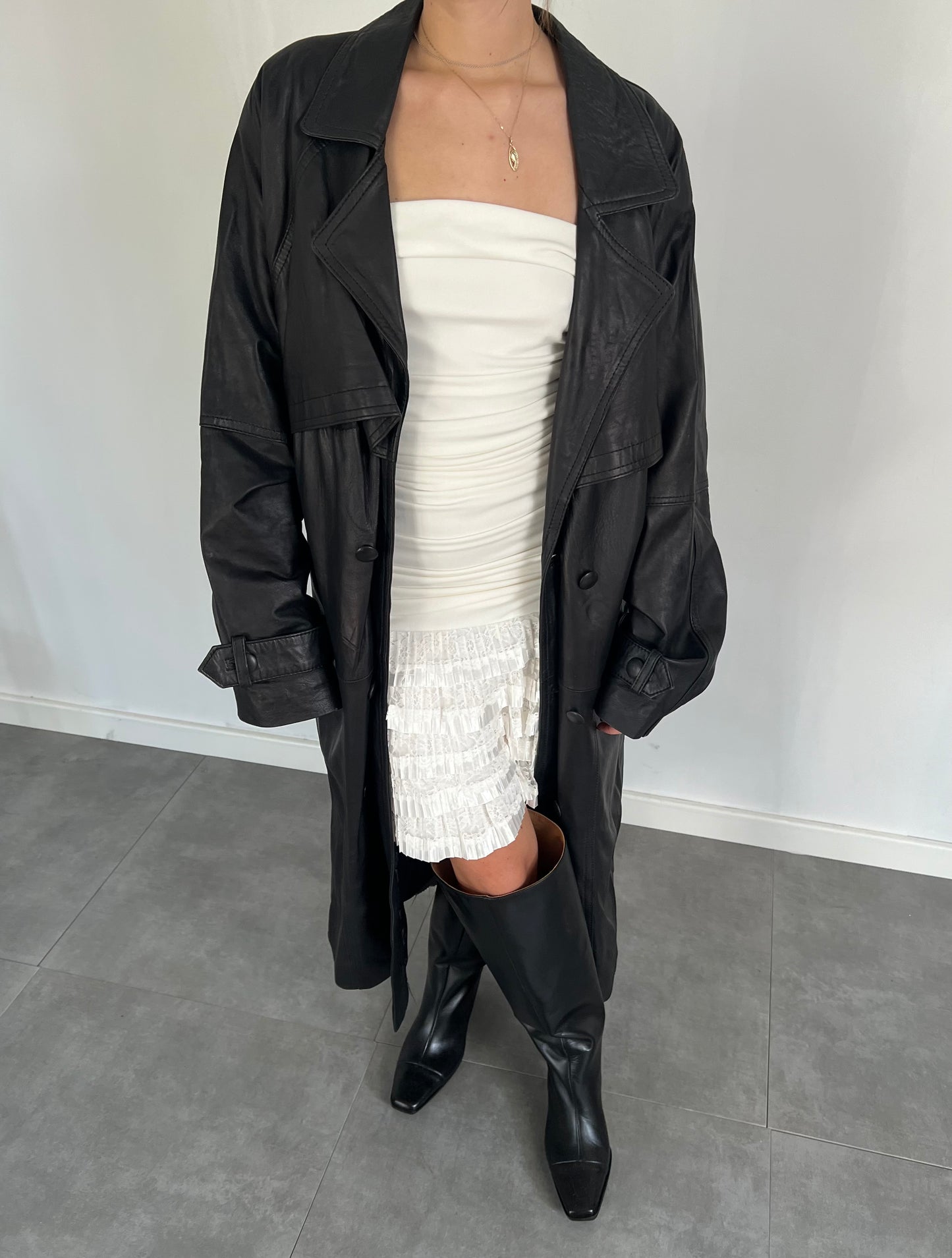 Natural leather coat