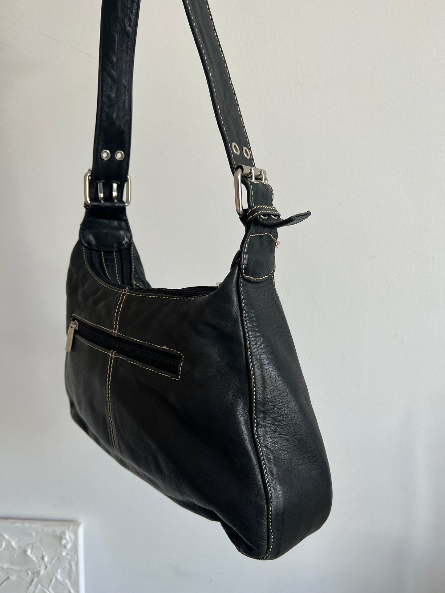 Black genuine leather bag