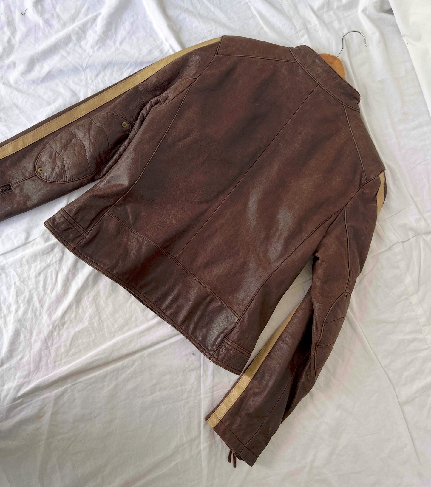 Brown genuine leather jacket