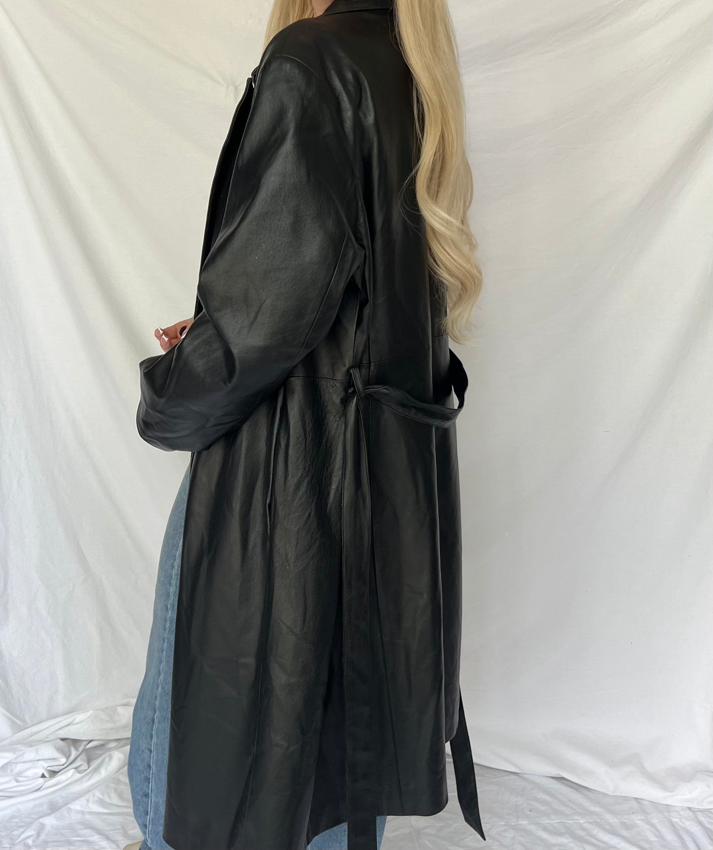 Black leather coat