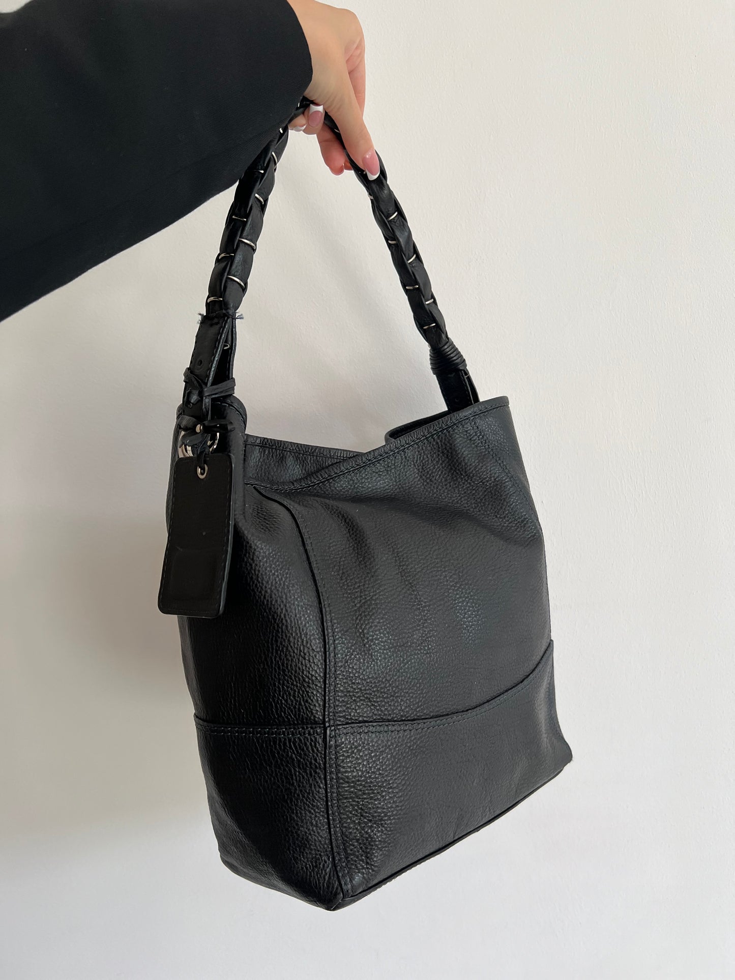 Black genuine leather bag