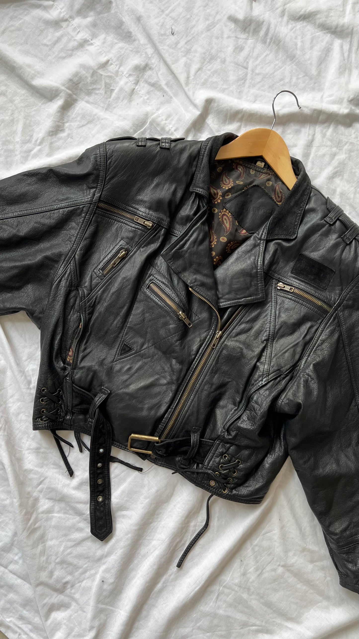 Black genuine leather jacket